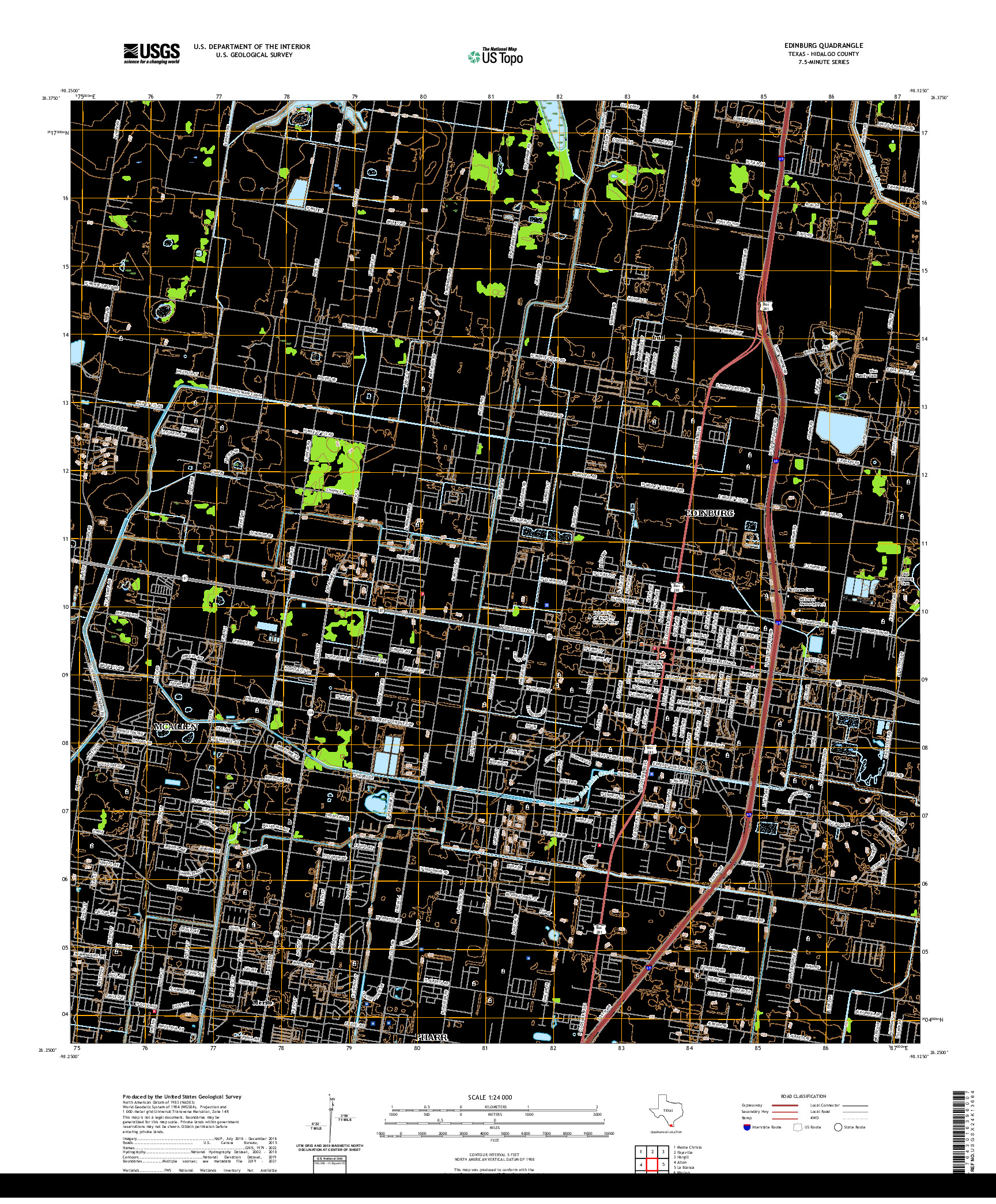 US TOPO 7.5-MINUTE MAP FOR EDINBURG, TX