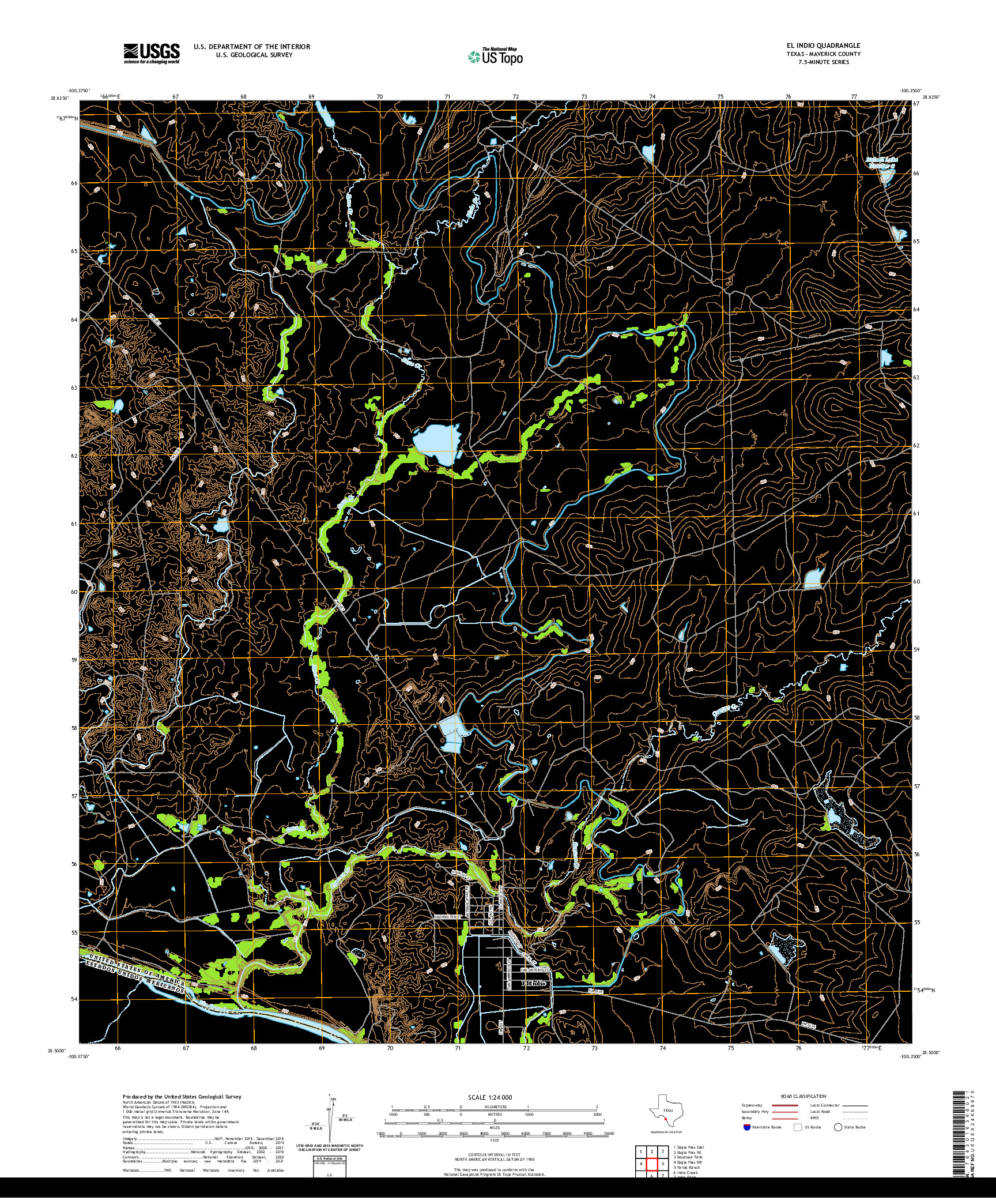 US TOPO 7.5-MINUTE MAP FOR EL INDIO, TX,COA