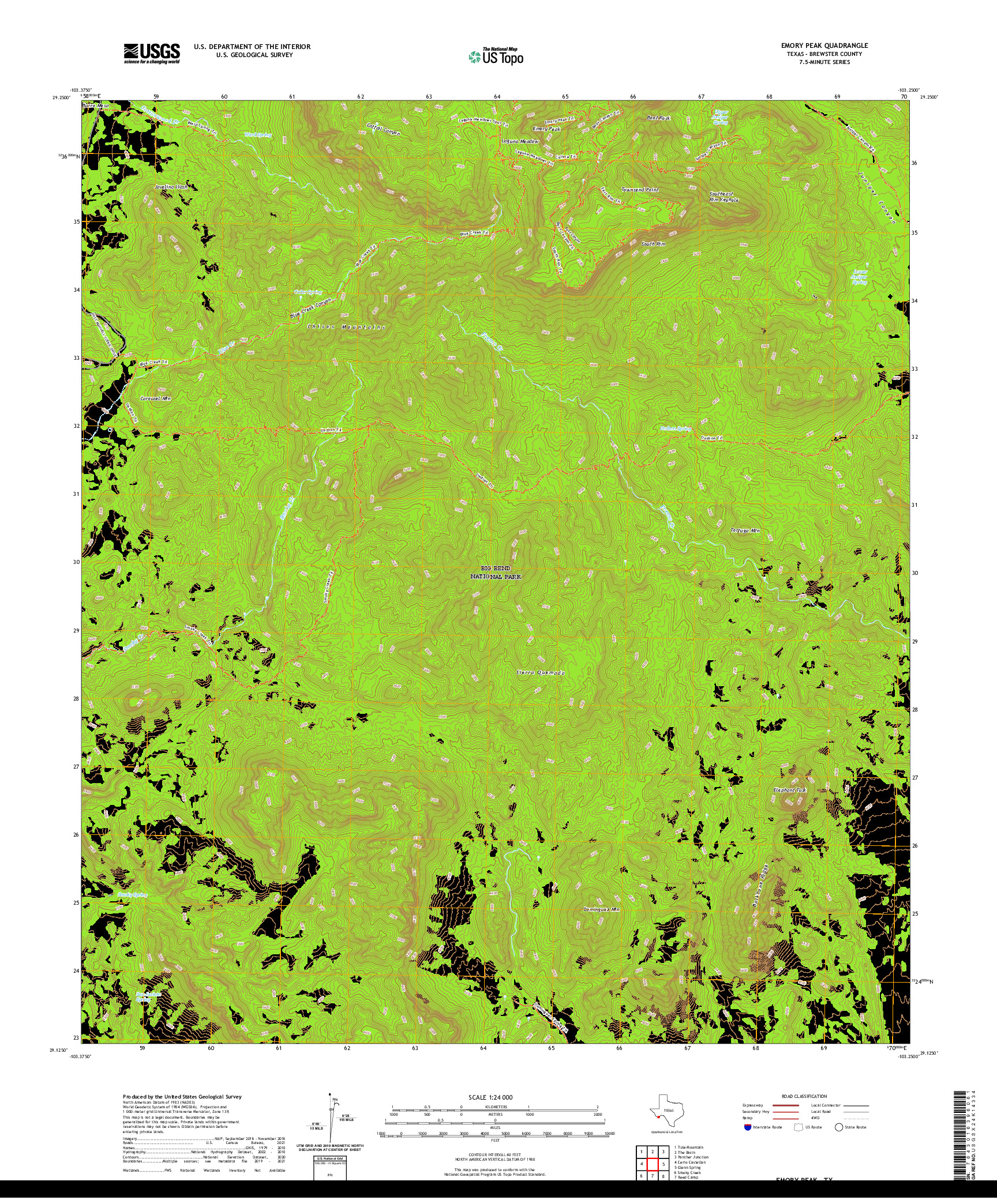 US TOPO 7.5-MINUTE MAP FOR EMORY PEAK, TX