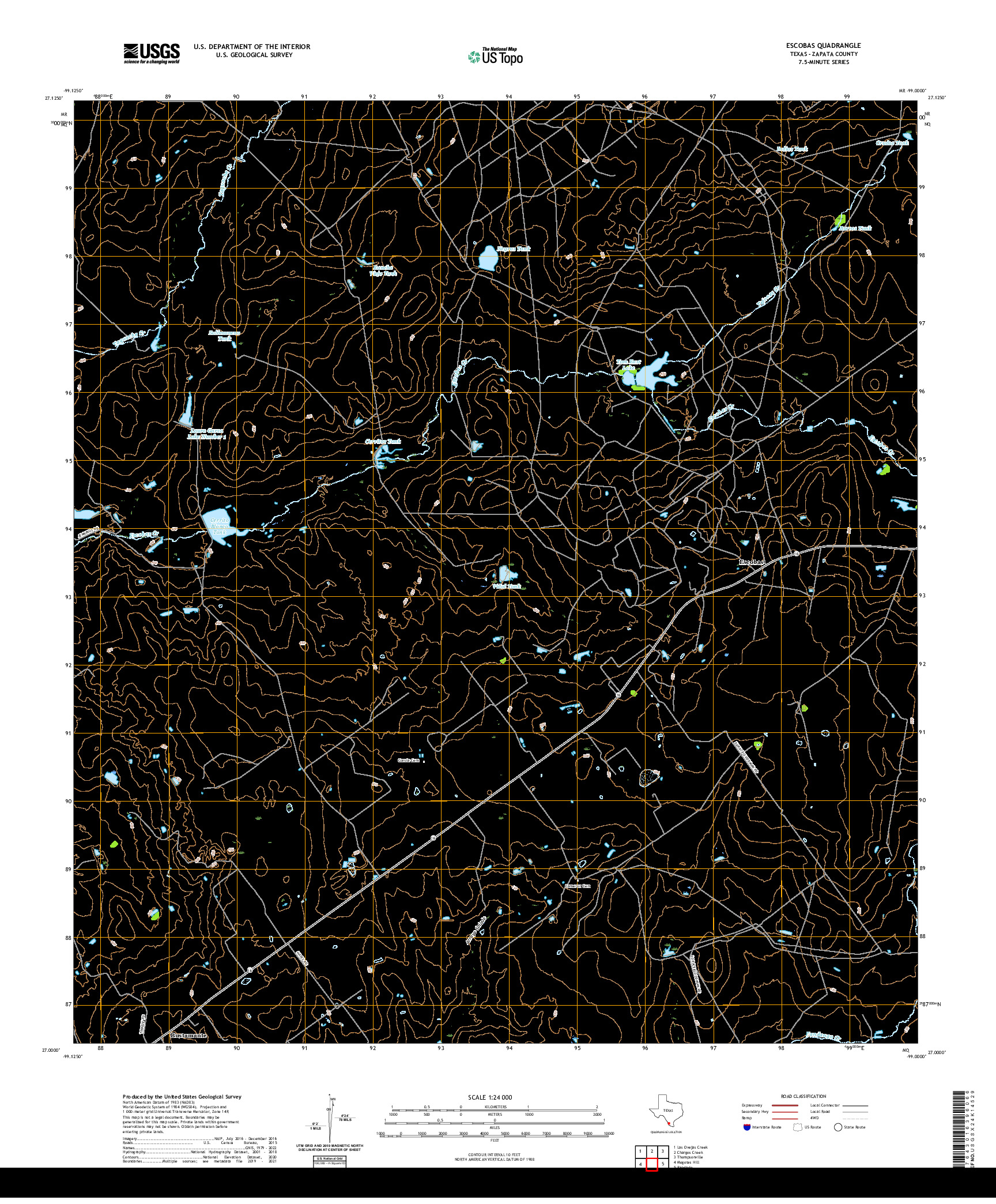 US TOPO 7.5-MINUTE MAP FOR ESCOBAS, TX