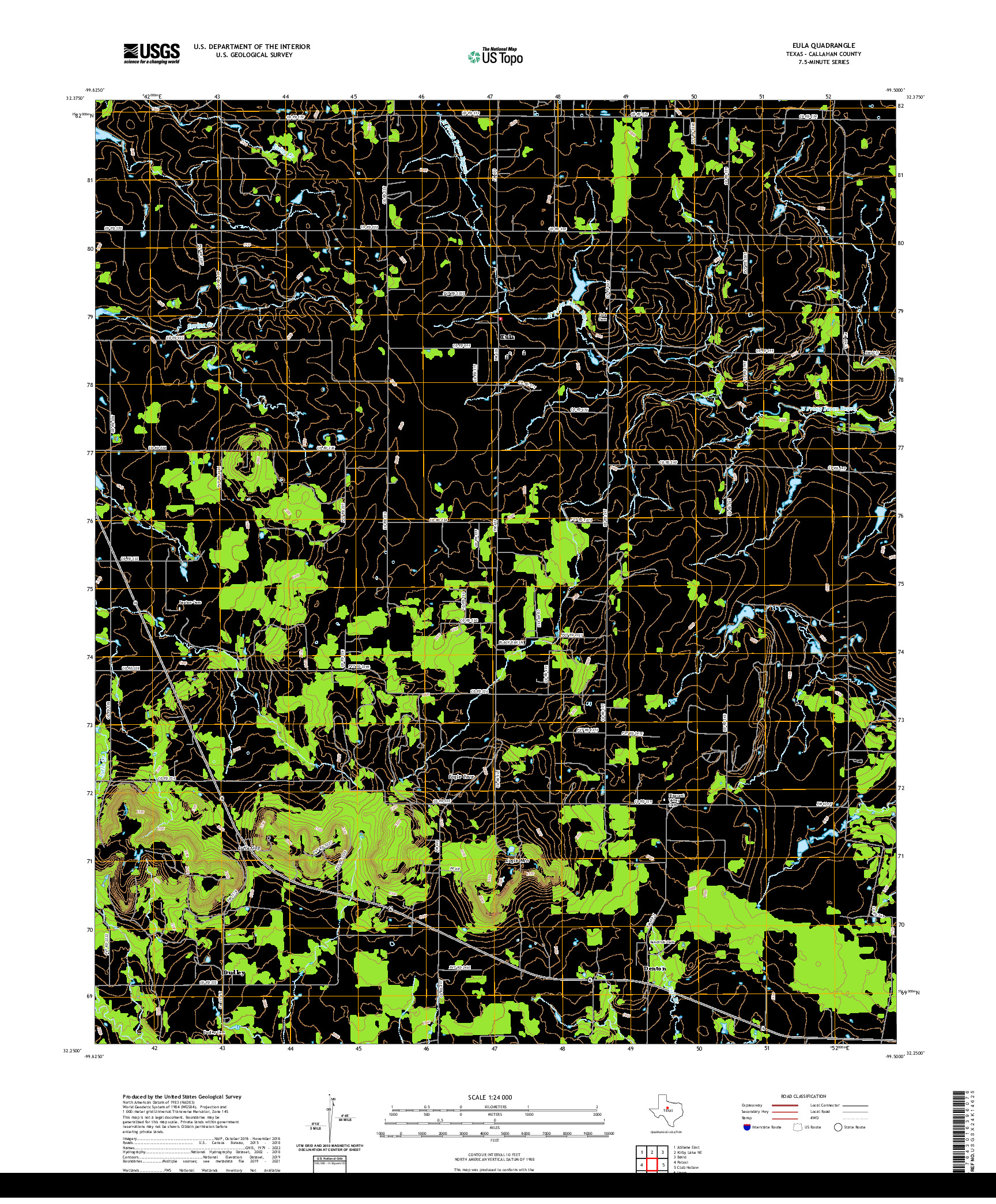 US TOPO 7.5-MINUTE MAP FOR EULA, TX