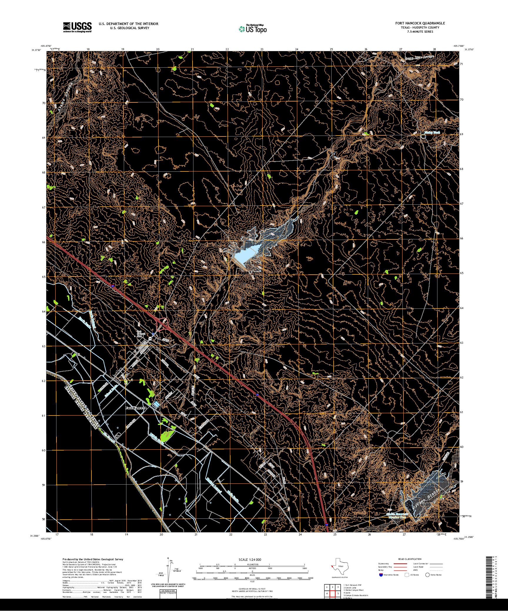 US TOPO 7.5-MINUTE MAP FOR FORT HANCOCK, TX,CHH