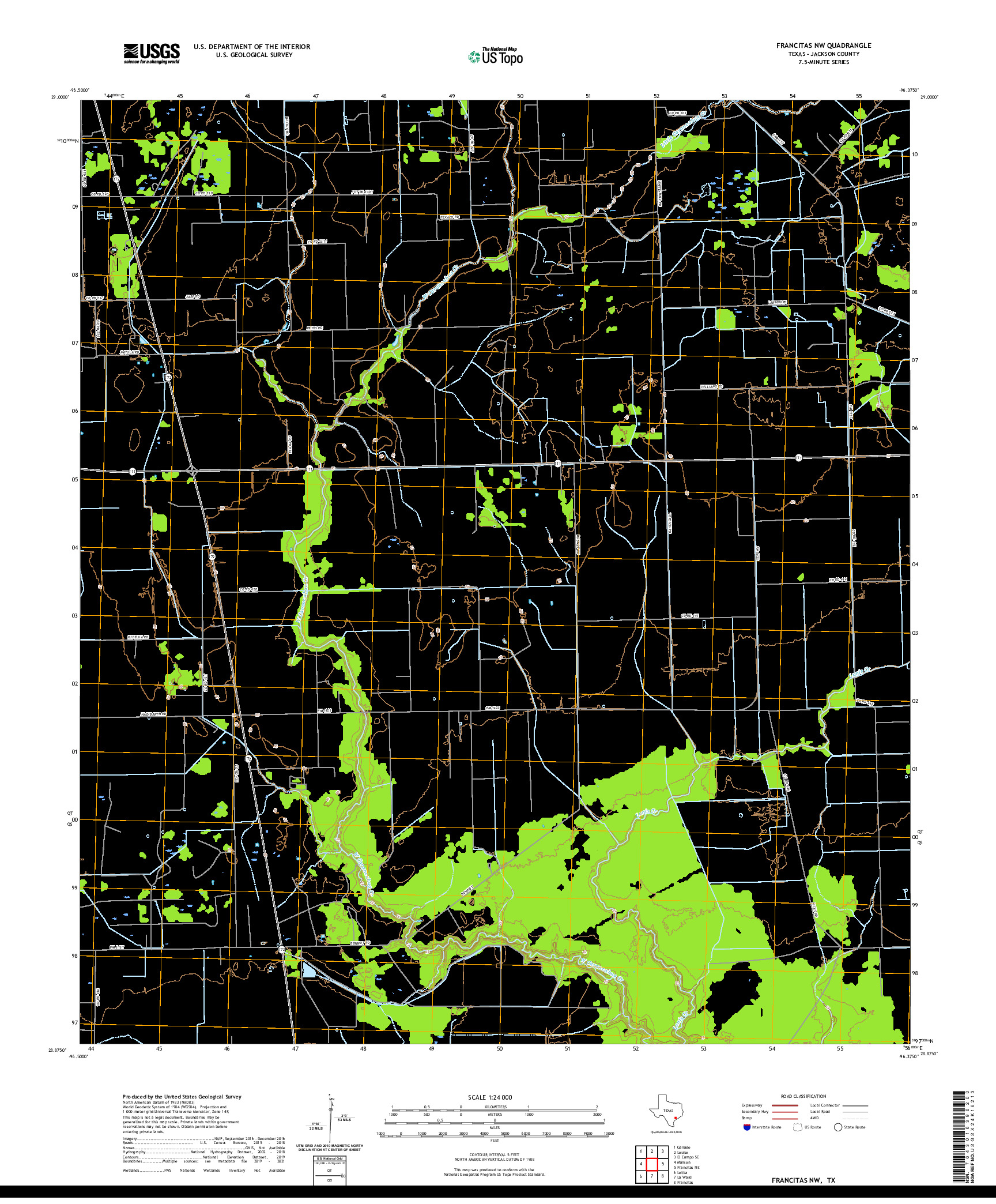 US TOPO 7.5-MINUTE MAP FOR FRANCITAS NW, TX