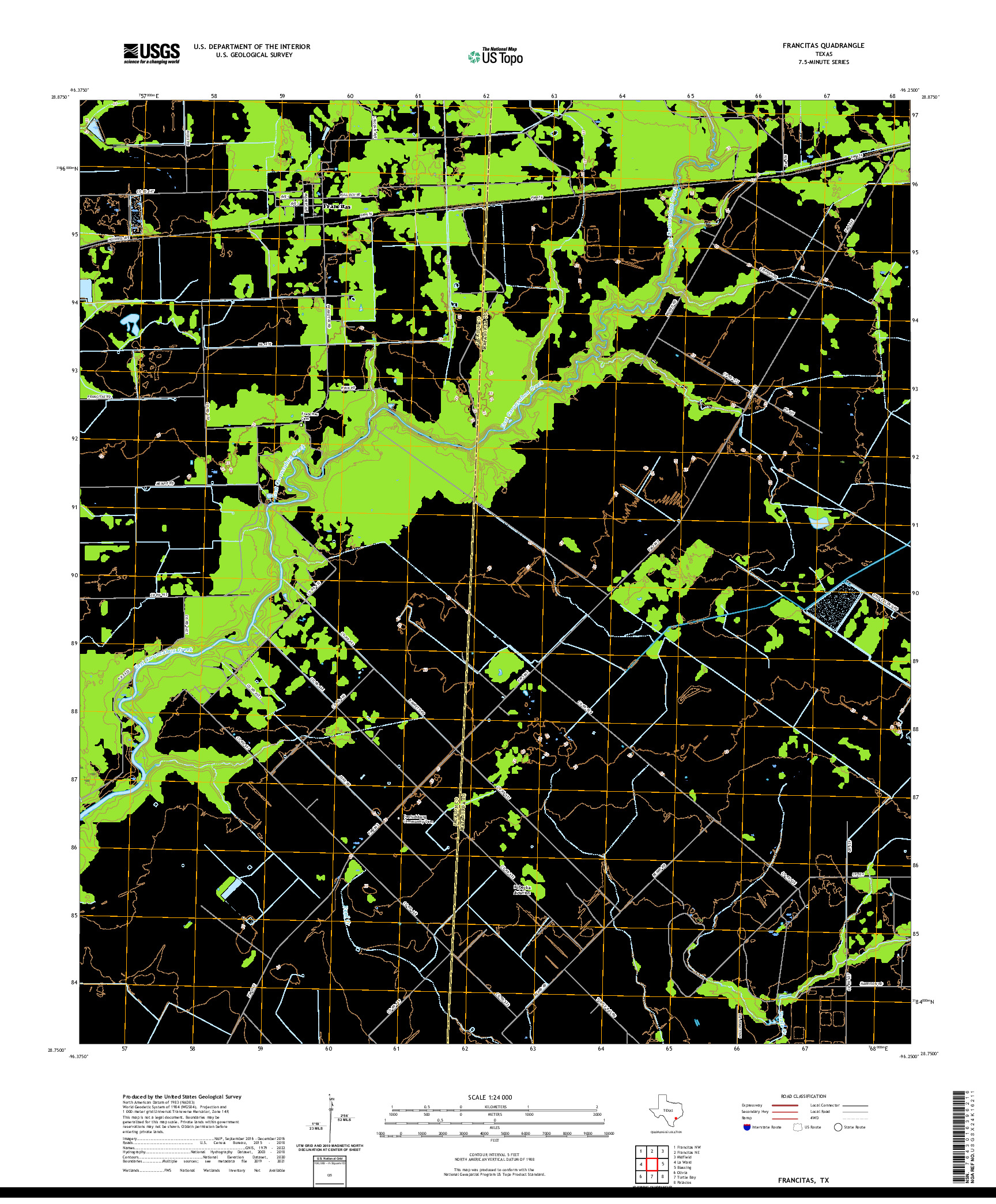 US TOPO 7.5-MINUTE MAP FOR FRANCITAS, TX