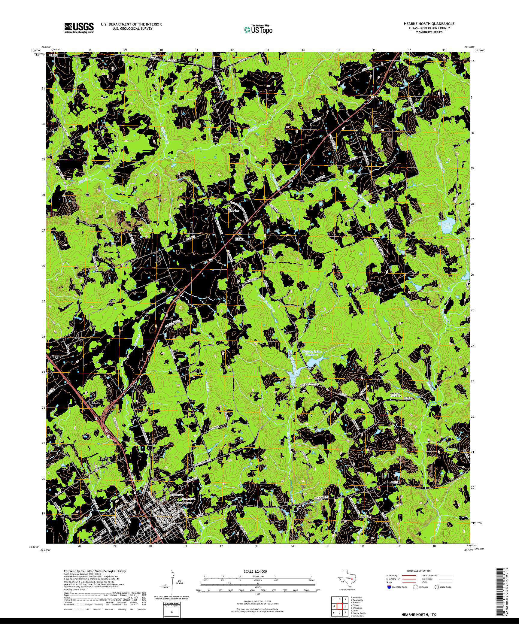 US TOPO 7.5-MINUTE MAP FOR HEARNE NORTH, TX