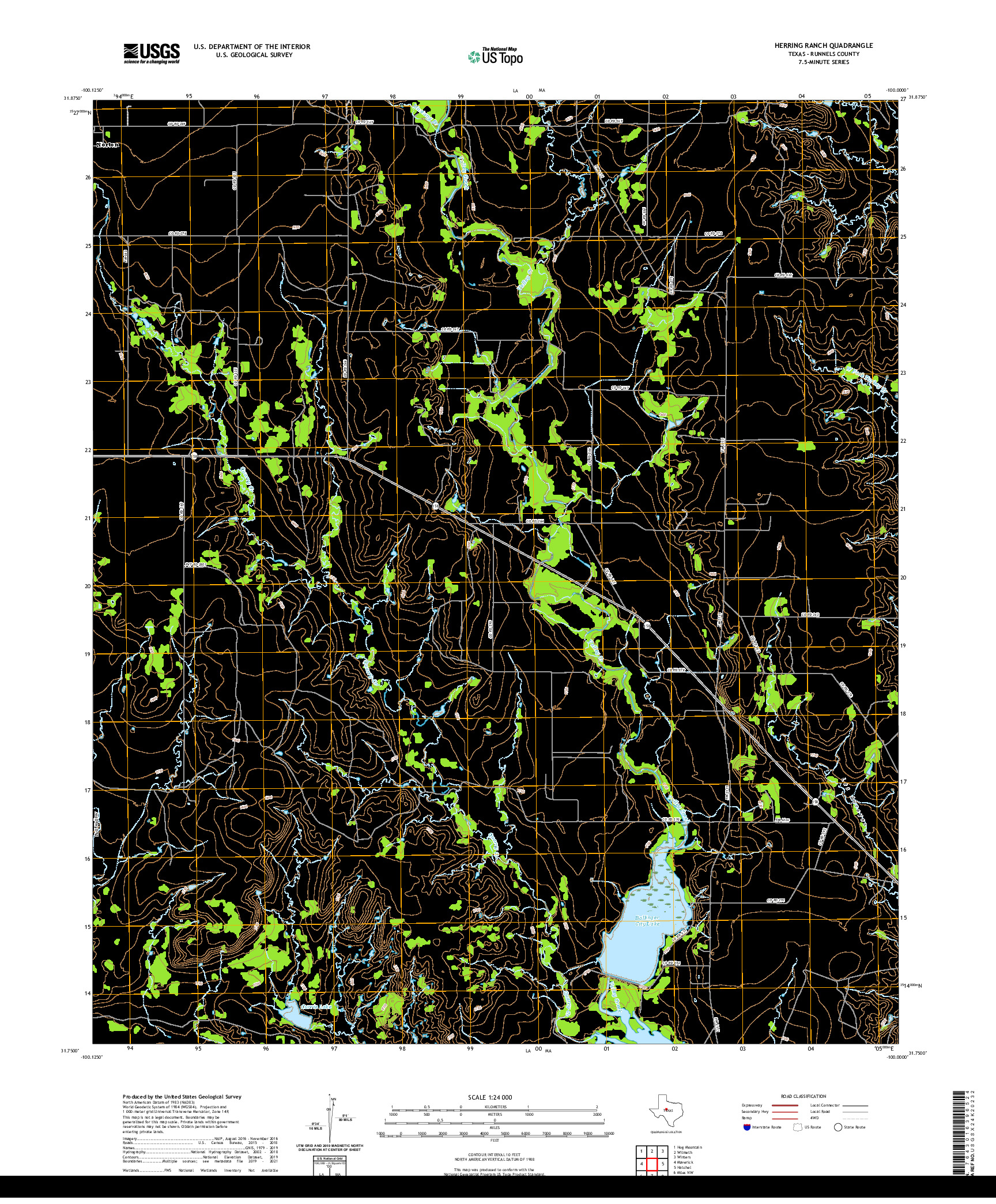 US TOPO 7.5-MINUTE MAP FOR HERRING RANCH, TX