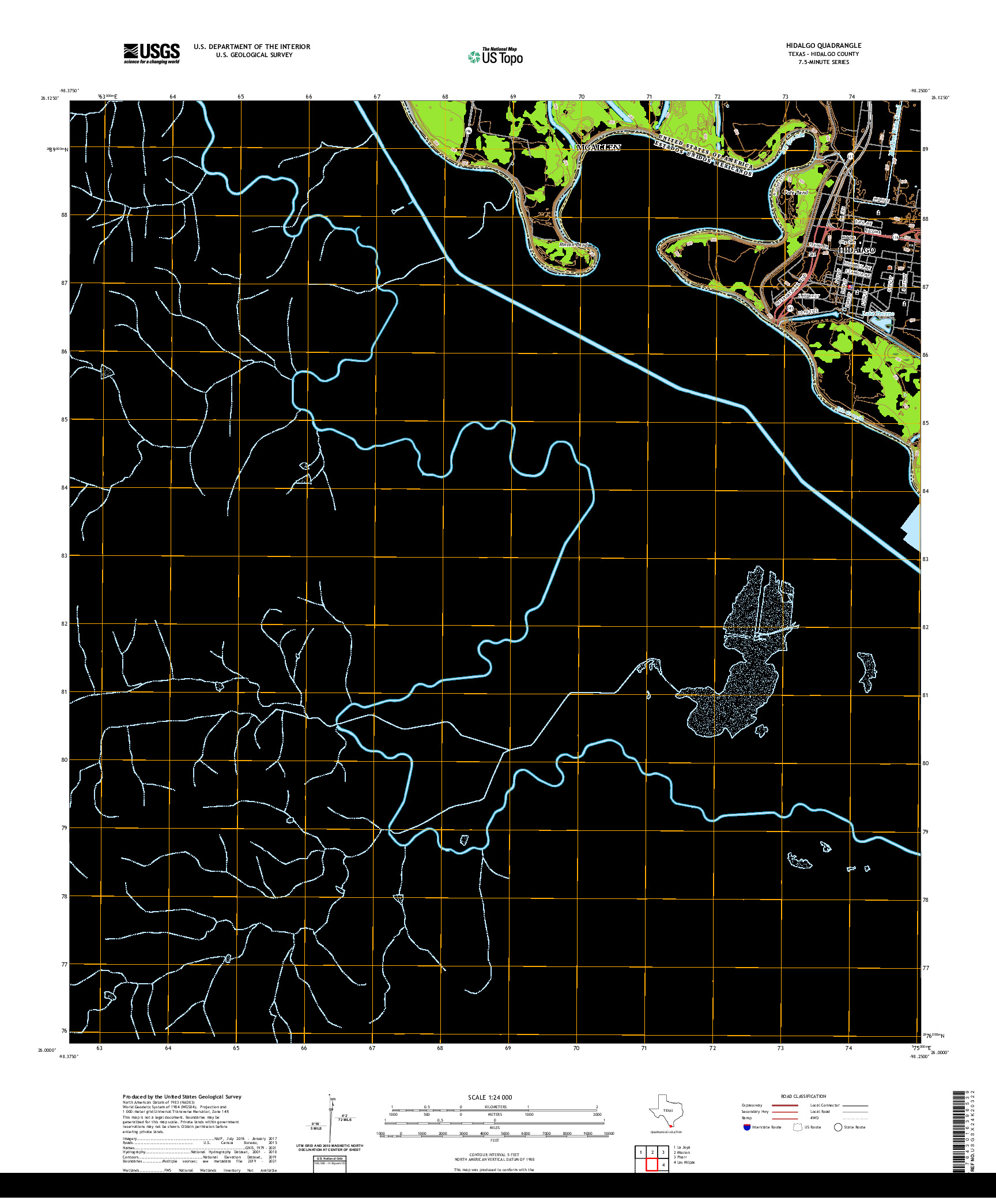 US TOPO 7.5-MINUTE MAP FOR HIDALGO, TX,TAM