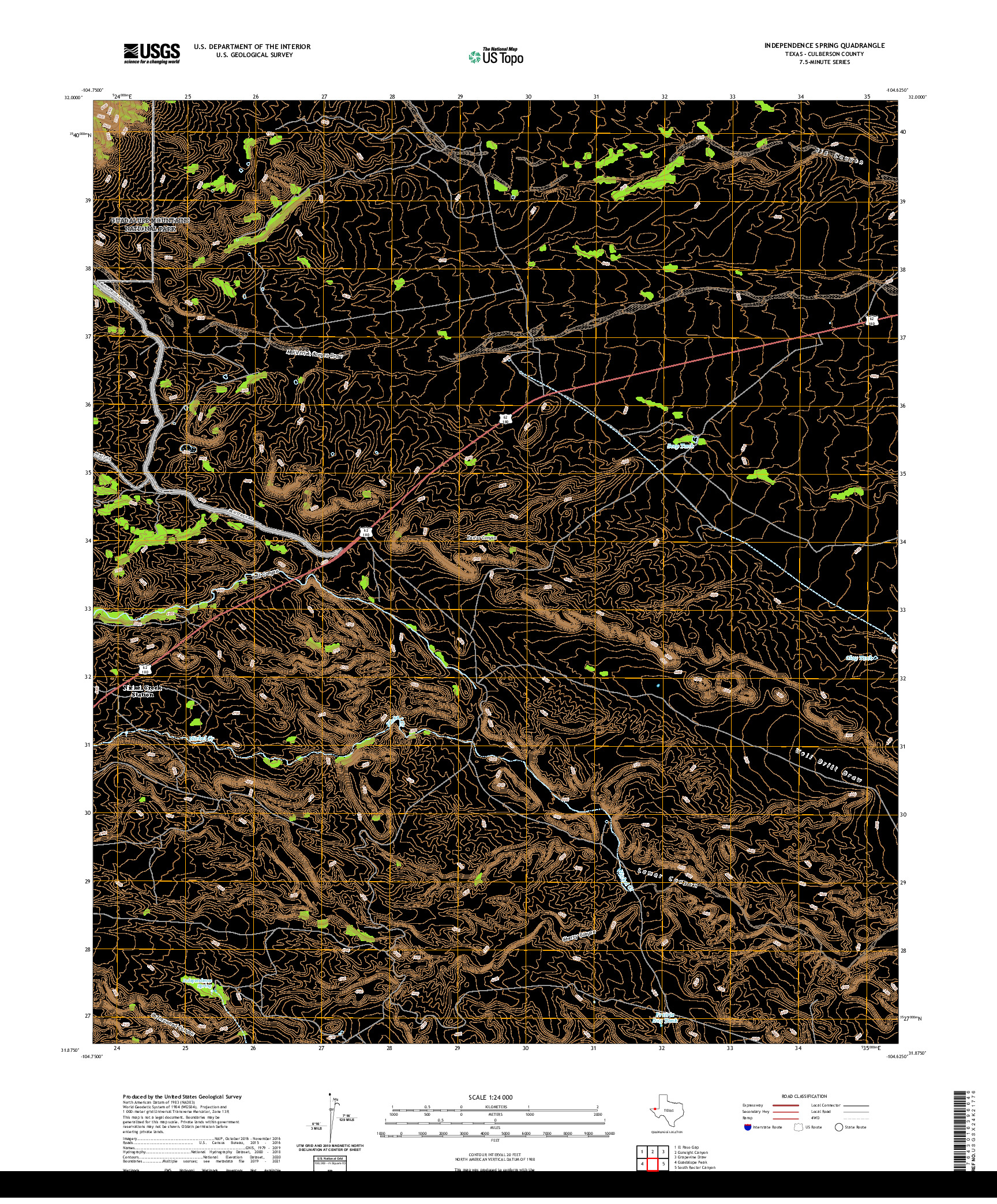 US TOPO 7.5-MINUTE MAP FOR INDEPENDENCE SPRING, TX