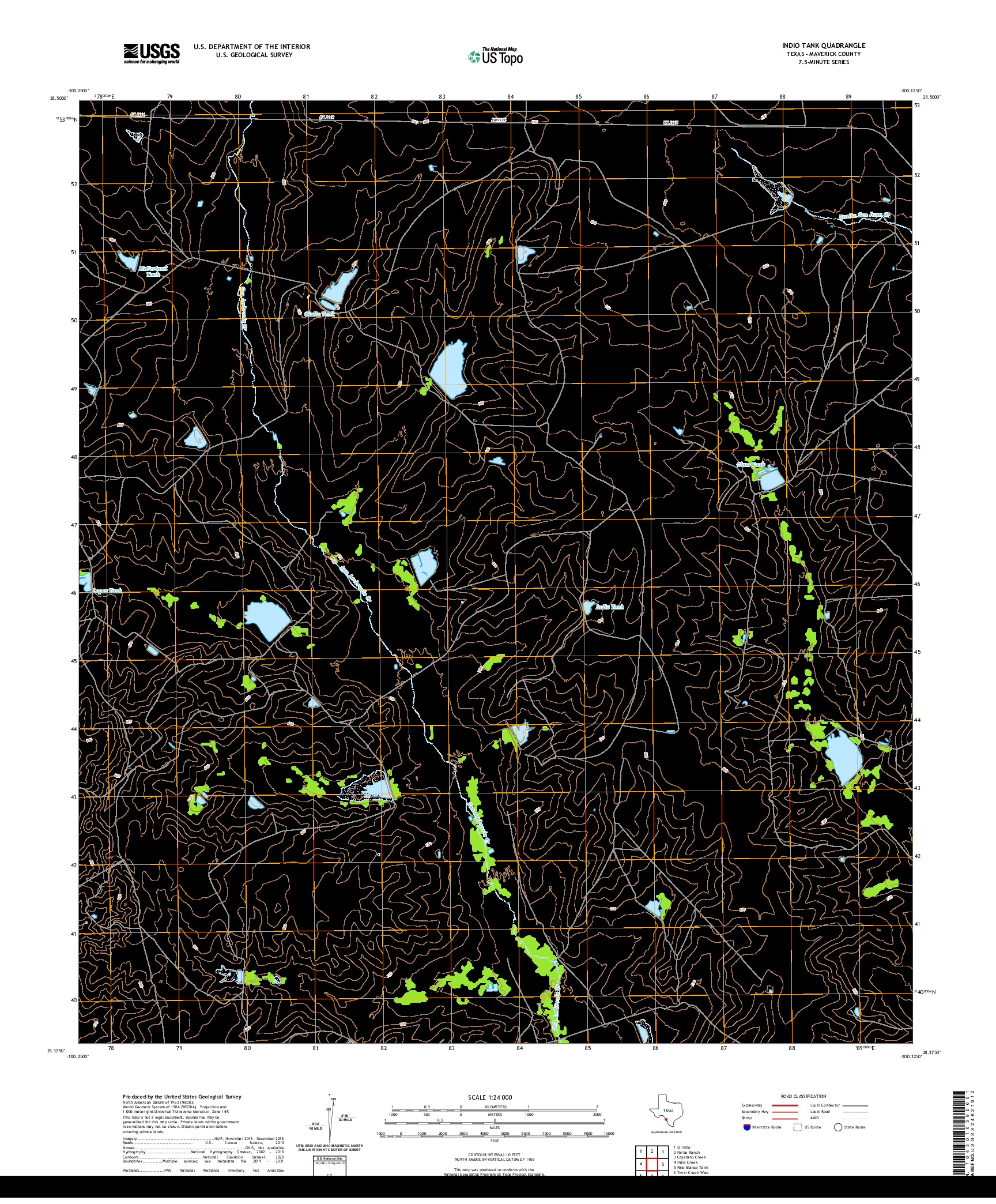 US TOPO 7.5-MINUTE MAP FOR INDIO TANK, TX