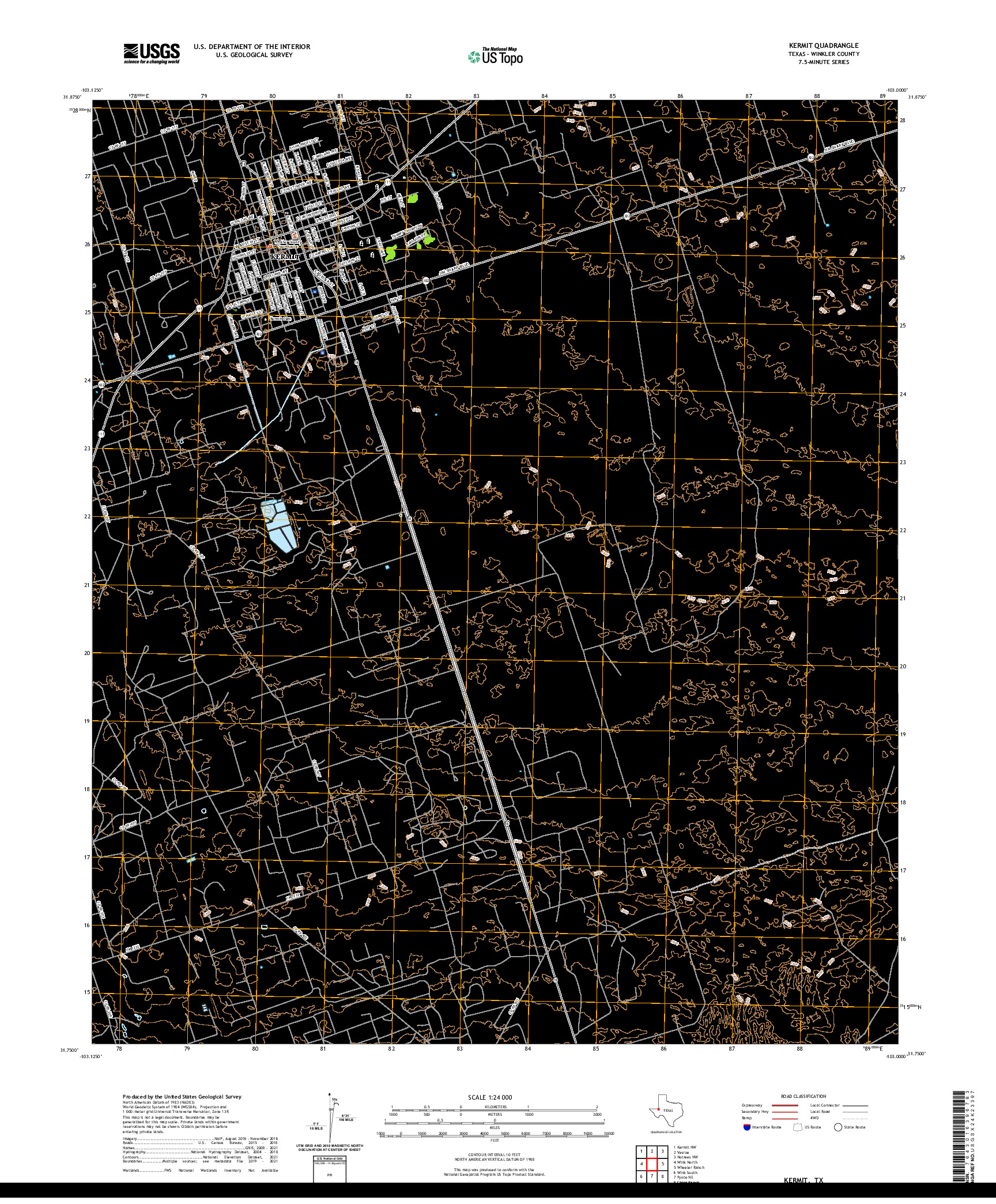 US TOPO 7.5-MINUTE MAP FOR KERMIT, TX