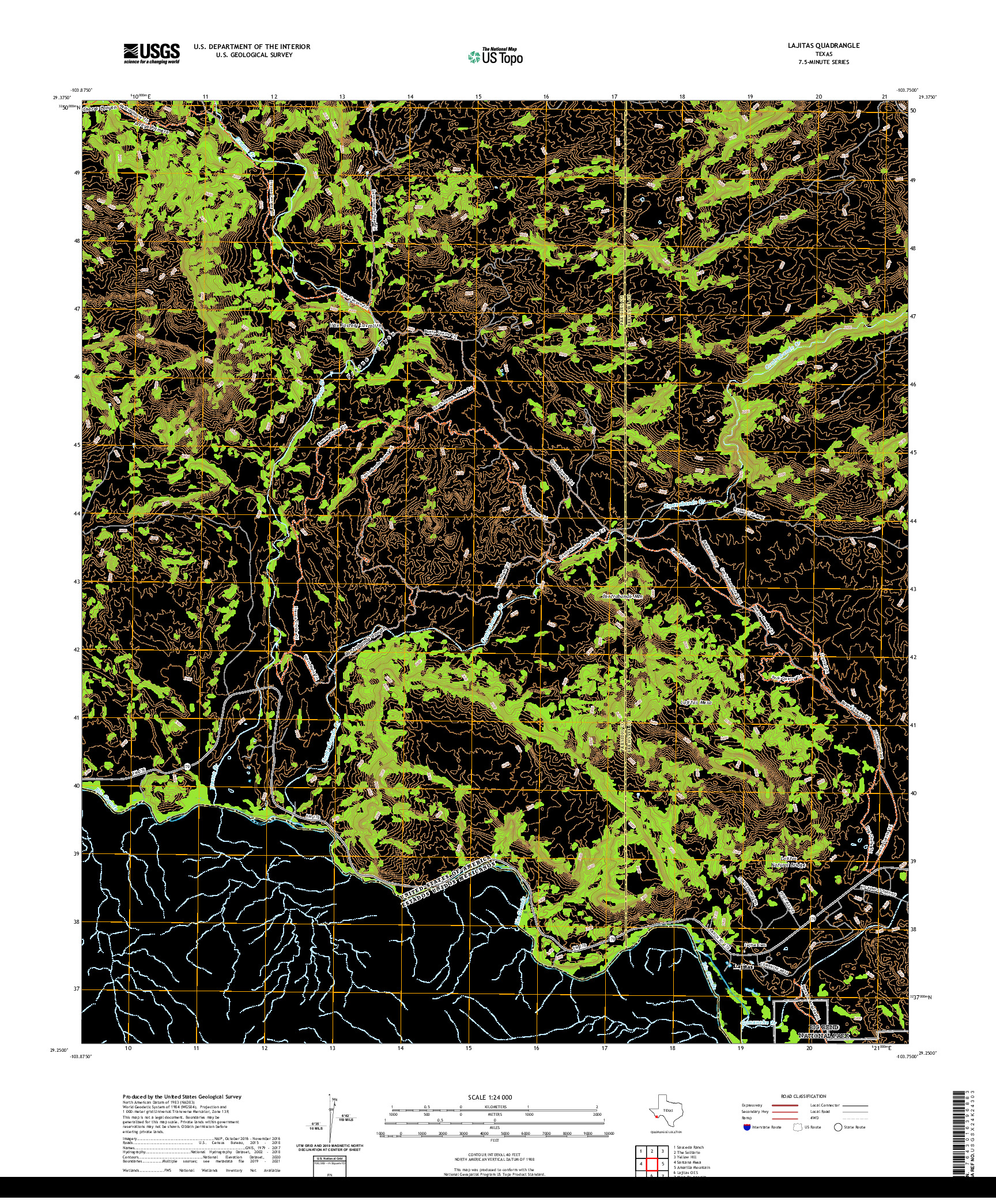 US TOPO 7.5-MINUTE MAP FOR LAJITAS, TX,CHH