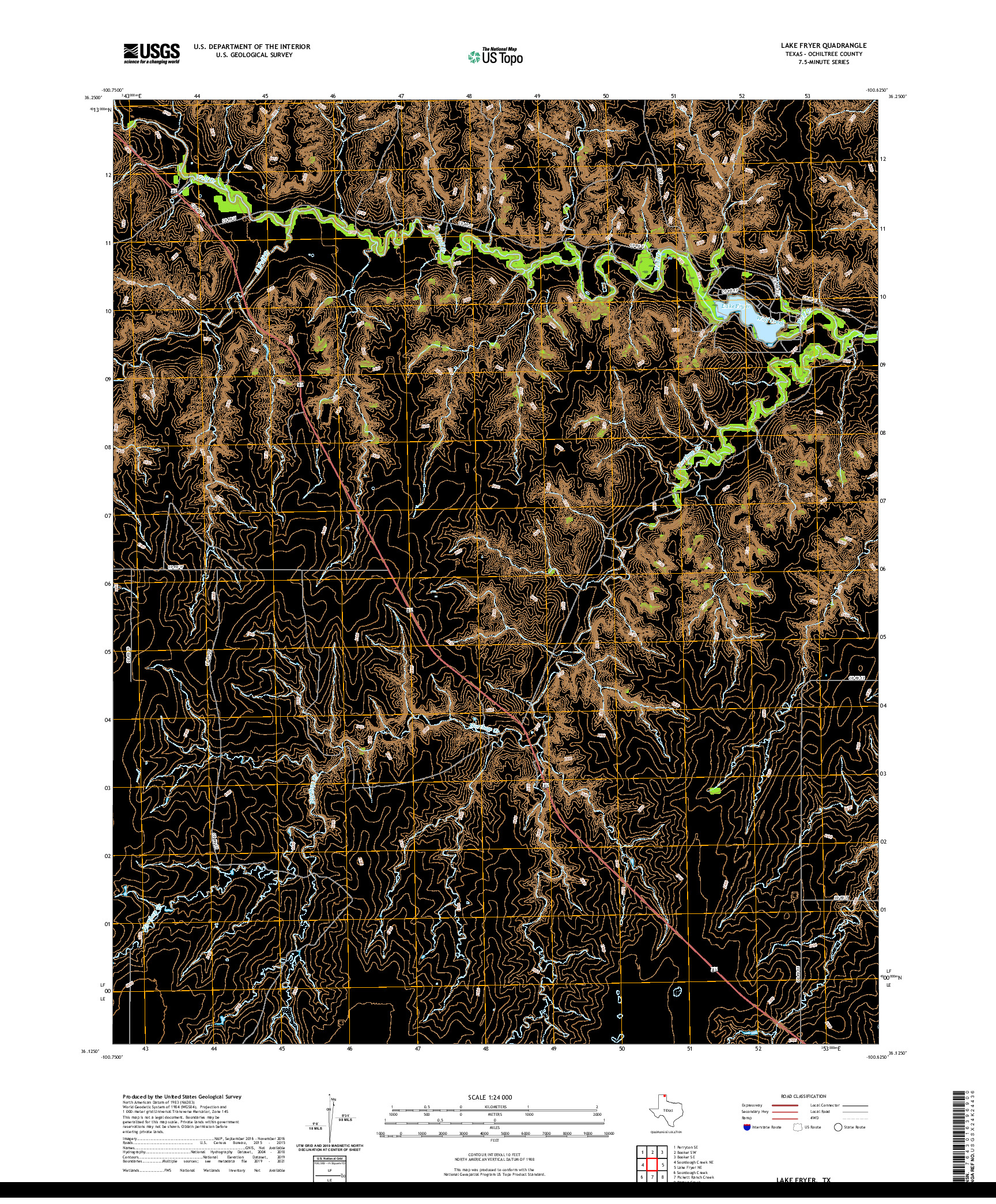 US TOPO 7.5-MINUTE MAP FOR LAKE FRYER, TX