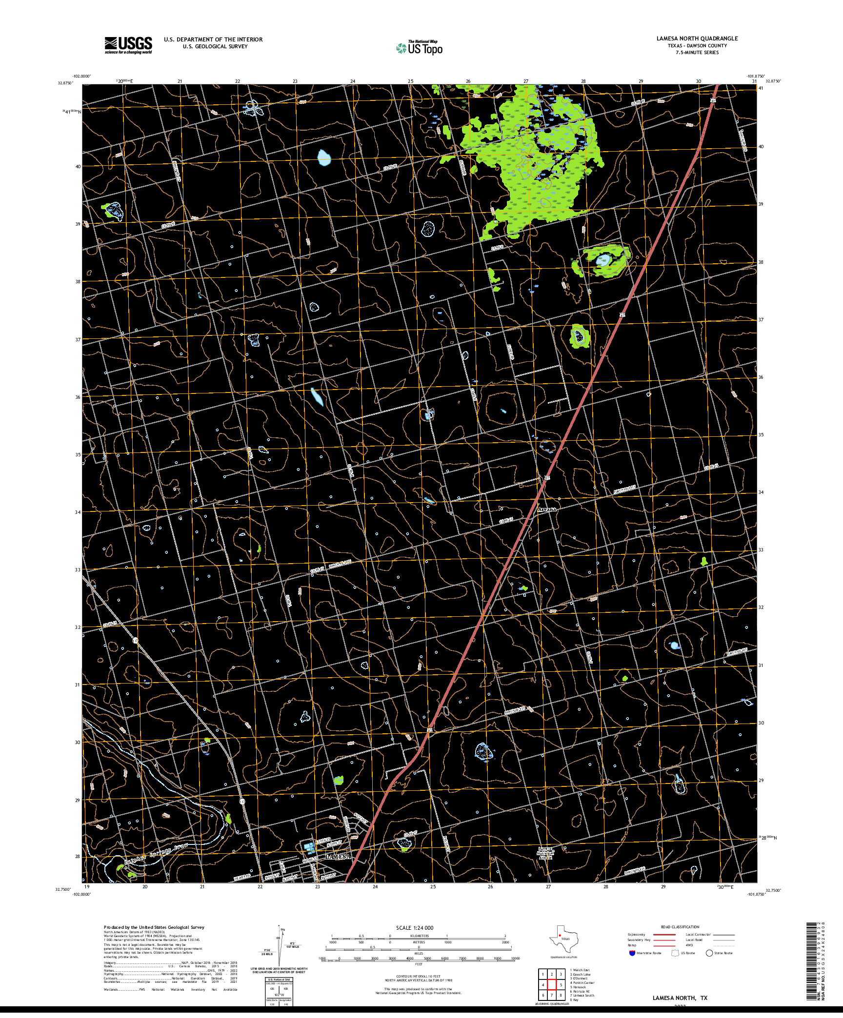 US TOPO 7.5-MINUTE MAP FOR LAMESA NORTH, TX