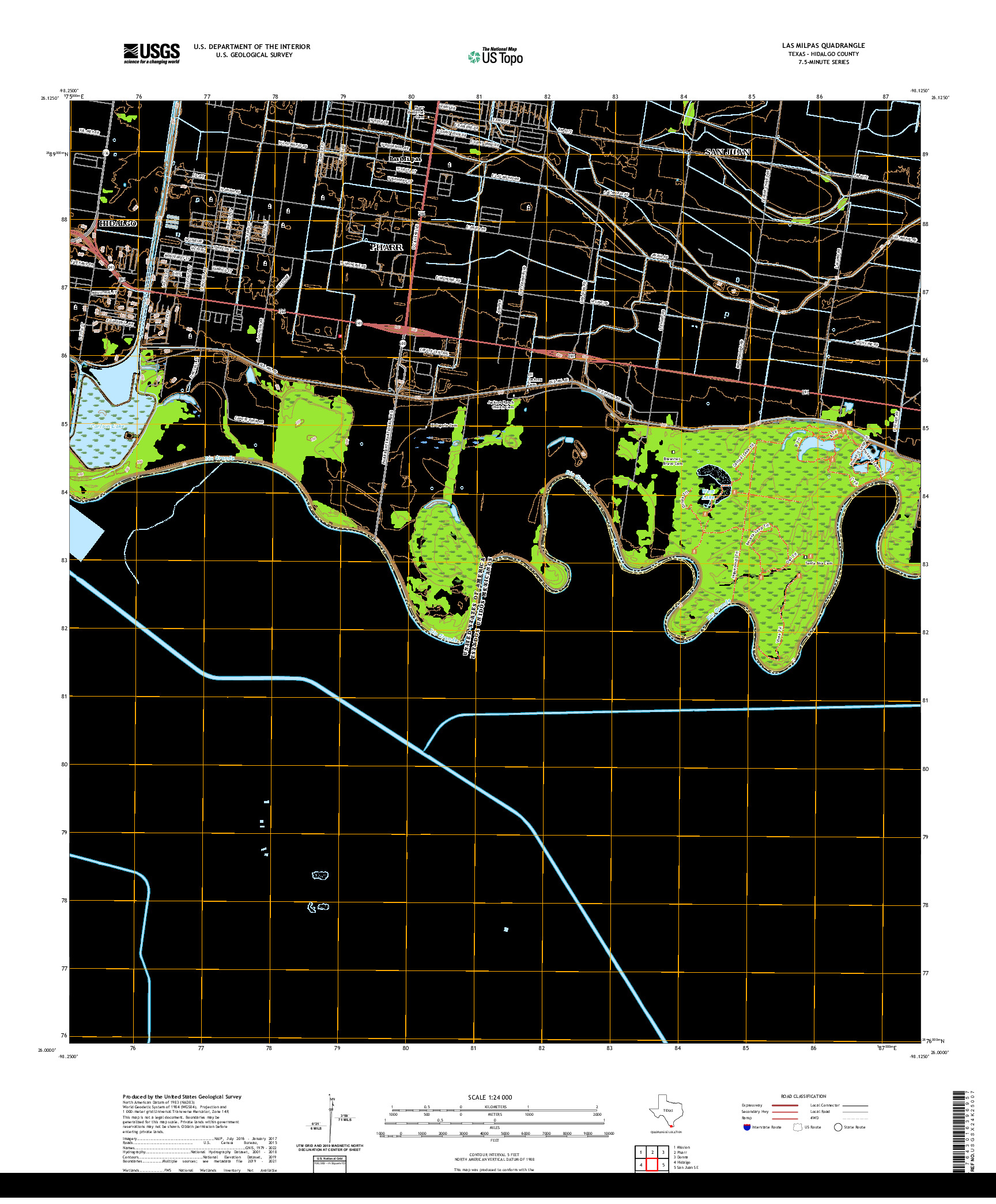 US TOPO 7.5-MINUTE MAP FOR LAS MILPAS, TX,TAM