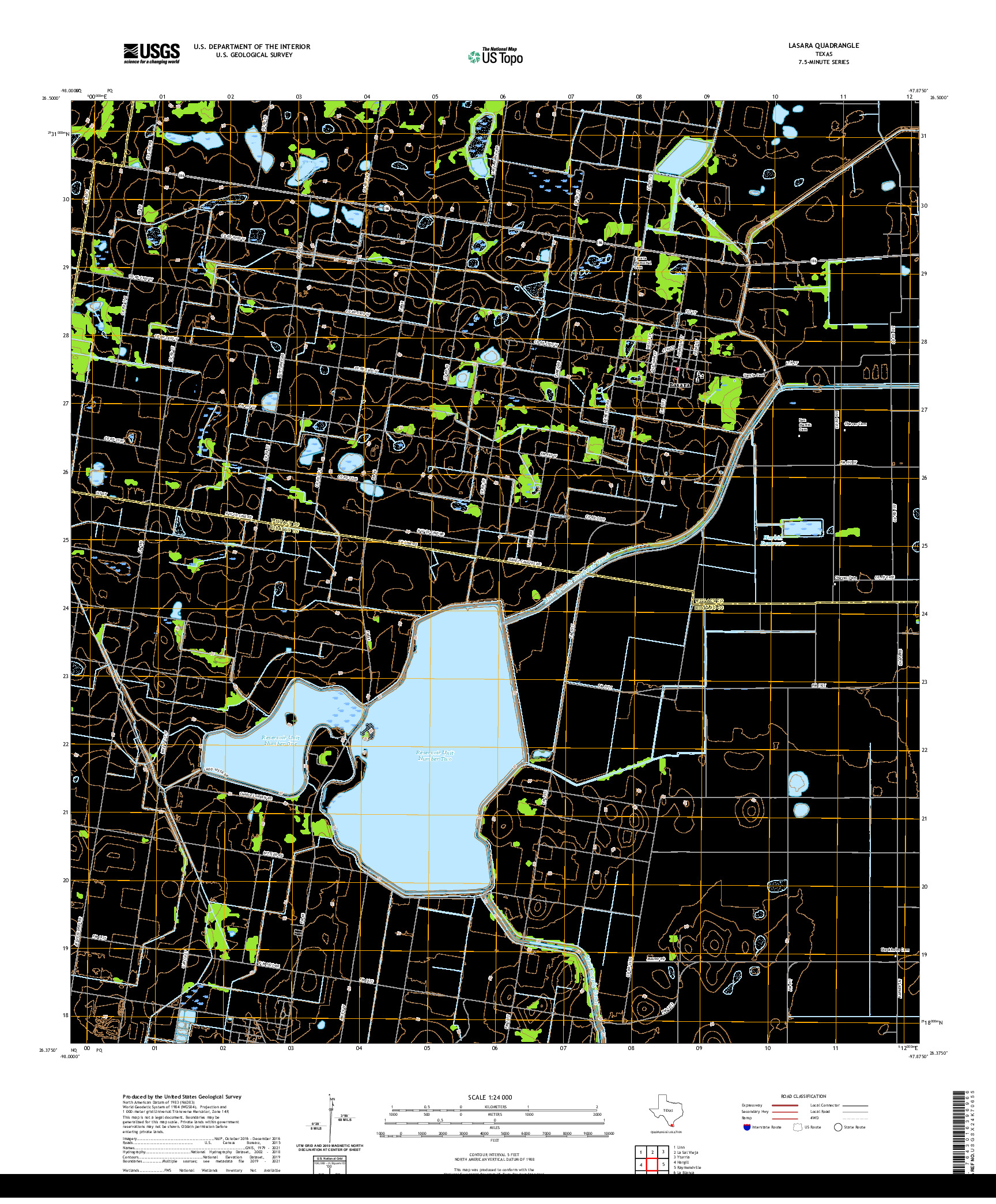 US TOPO 7.5-MINUTE MAP FOR LASARA, TX