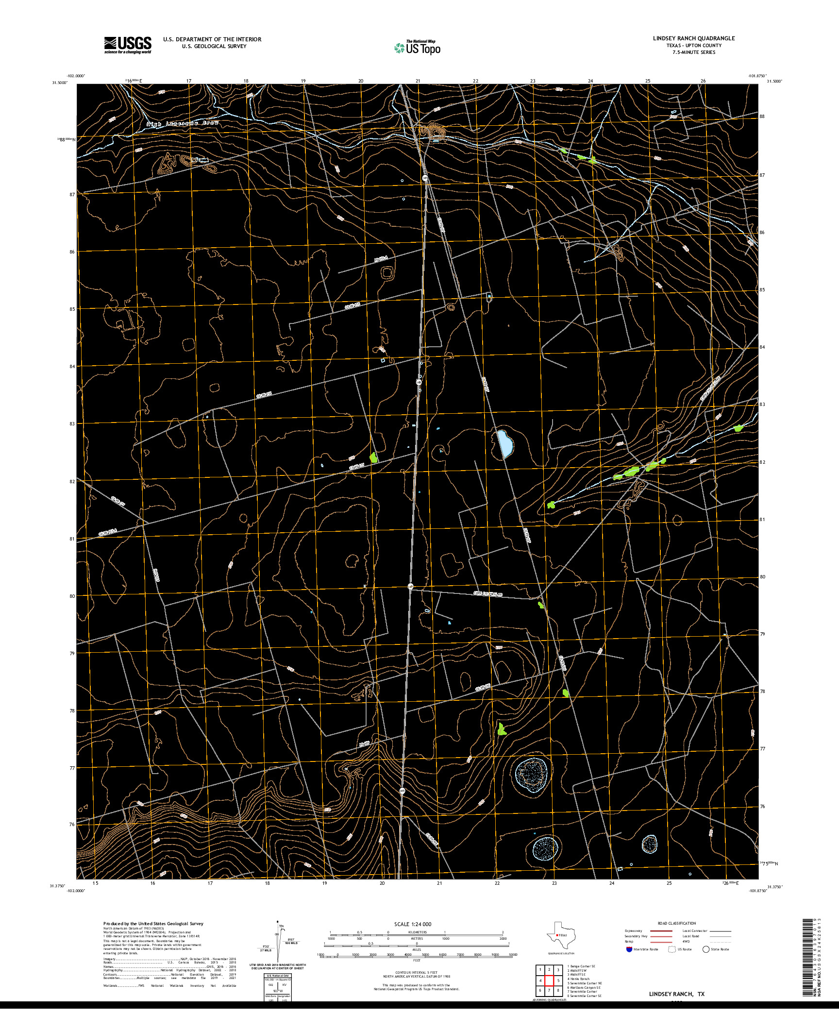 US TOPO 7.5-MINUTE MAP FOR LINDSEY RANCH, TX