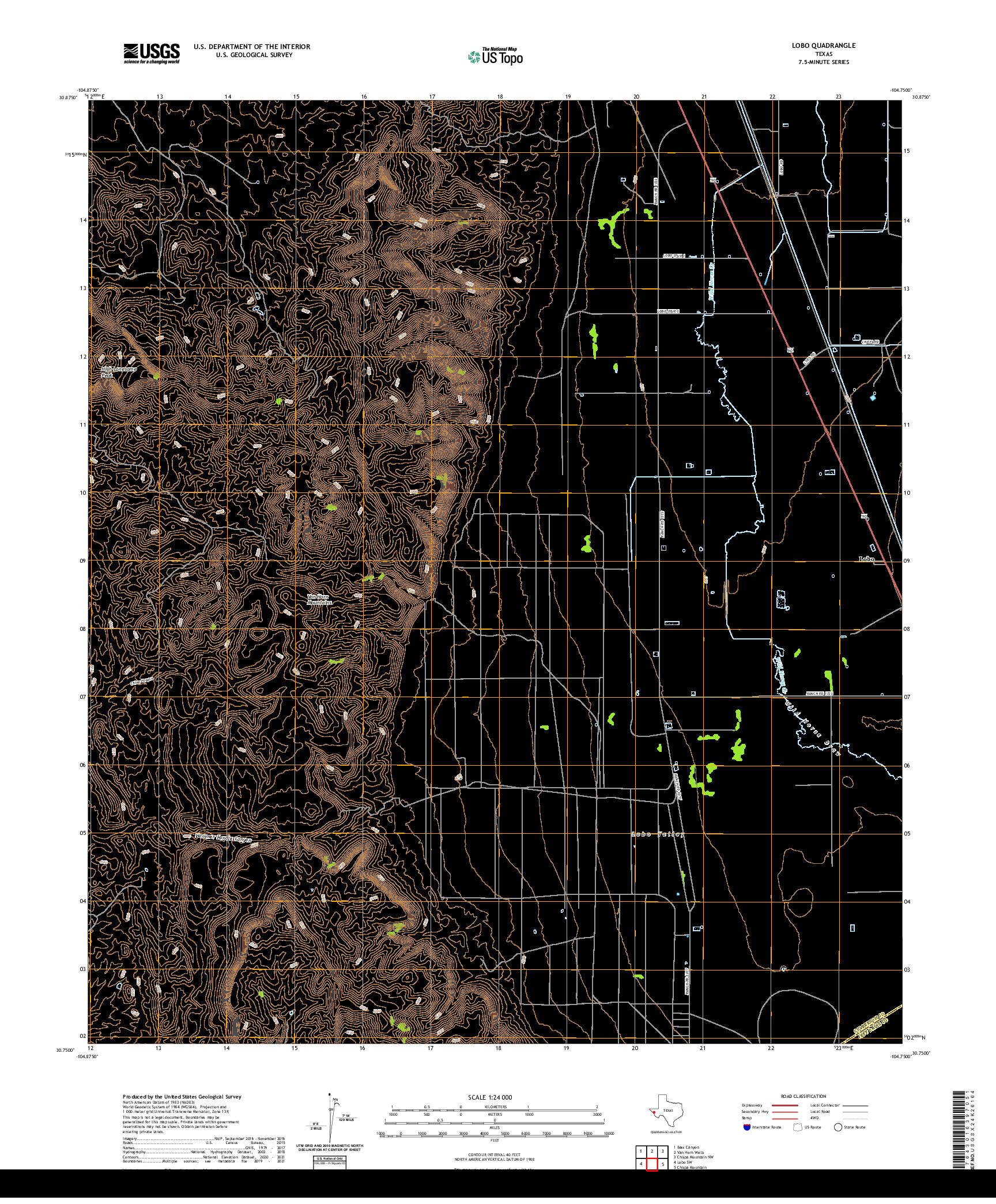 US TOPO 7.5-MINUTE MAP FOR LOBO, TX