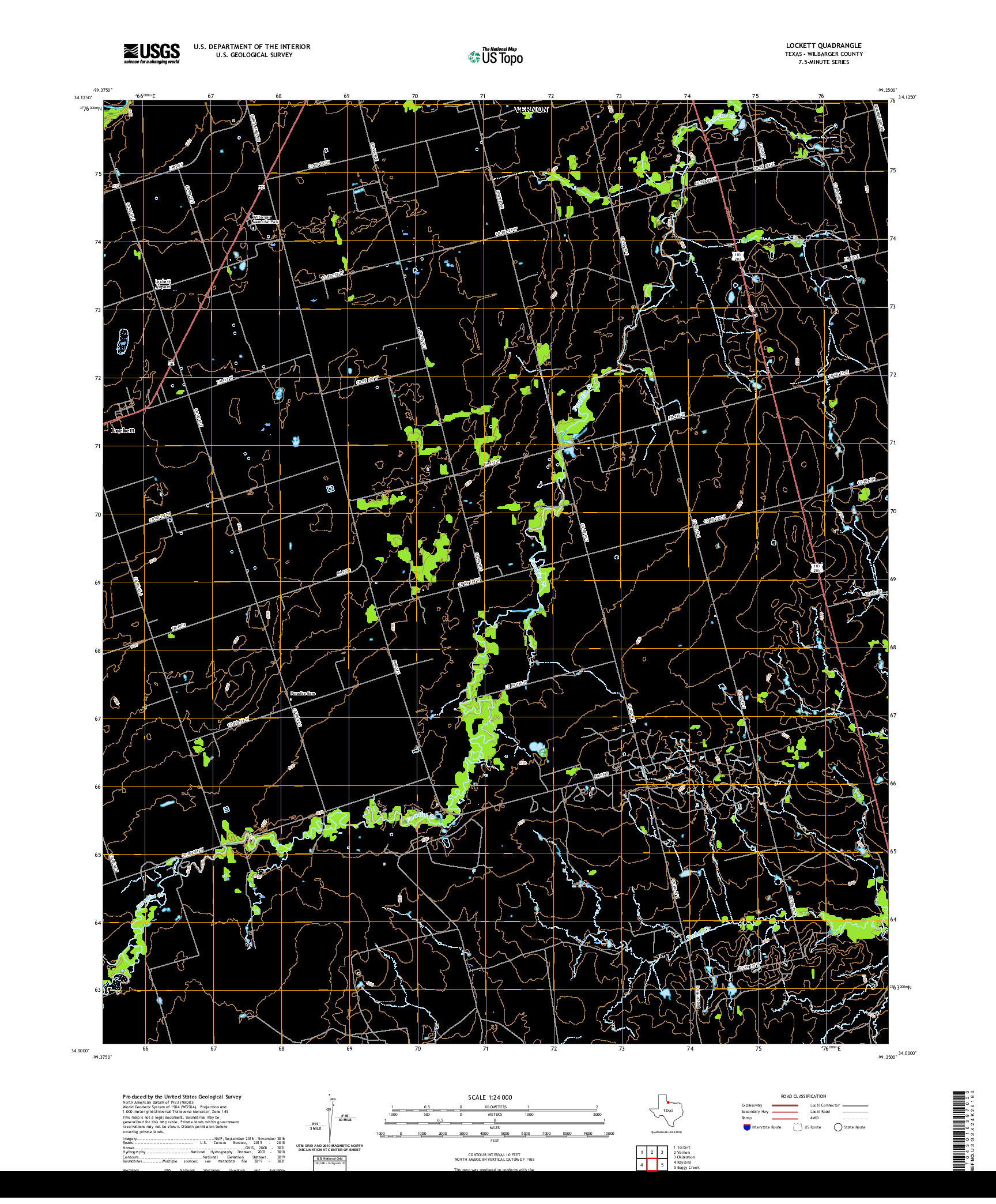 US TOPO 7.5-MINUTE MAP FOR LOCKETT, TX