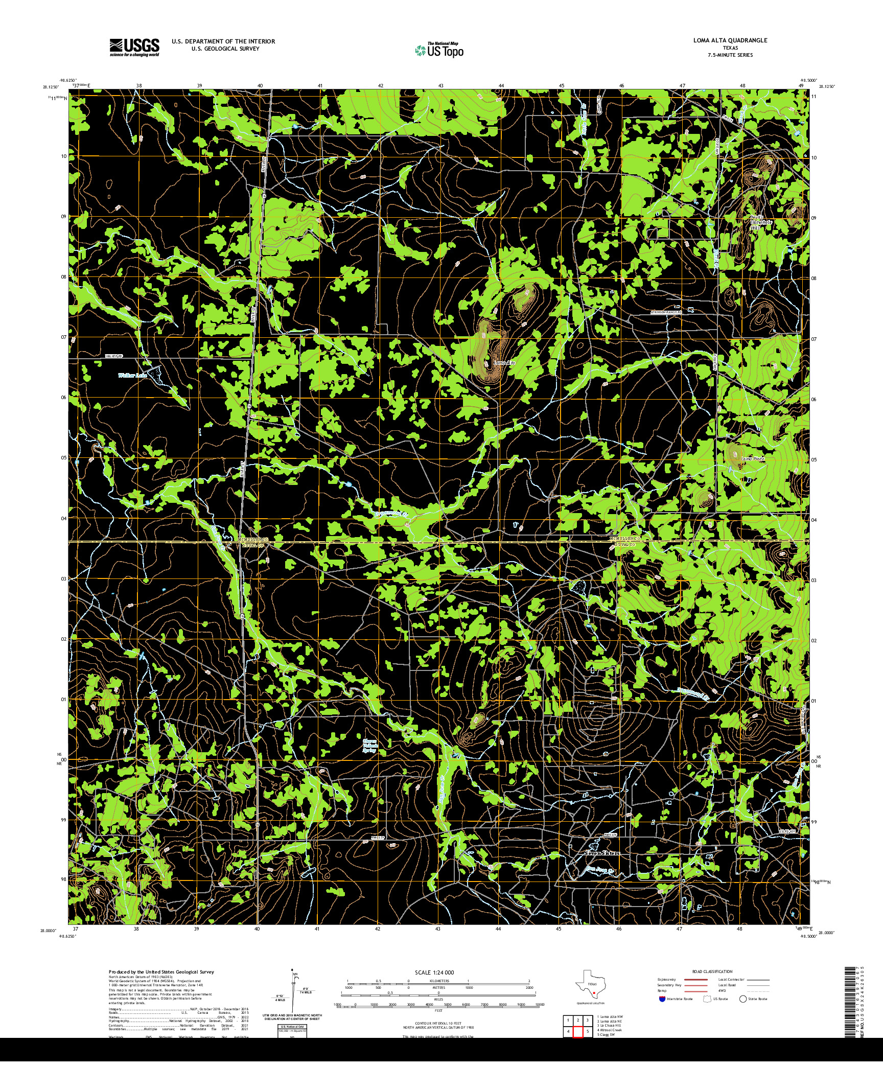 US TOPO 7.5-MINUTE MAP FOR LOMA ALTA, TX