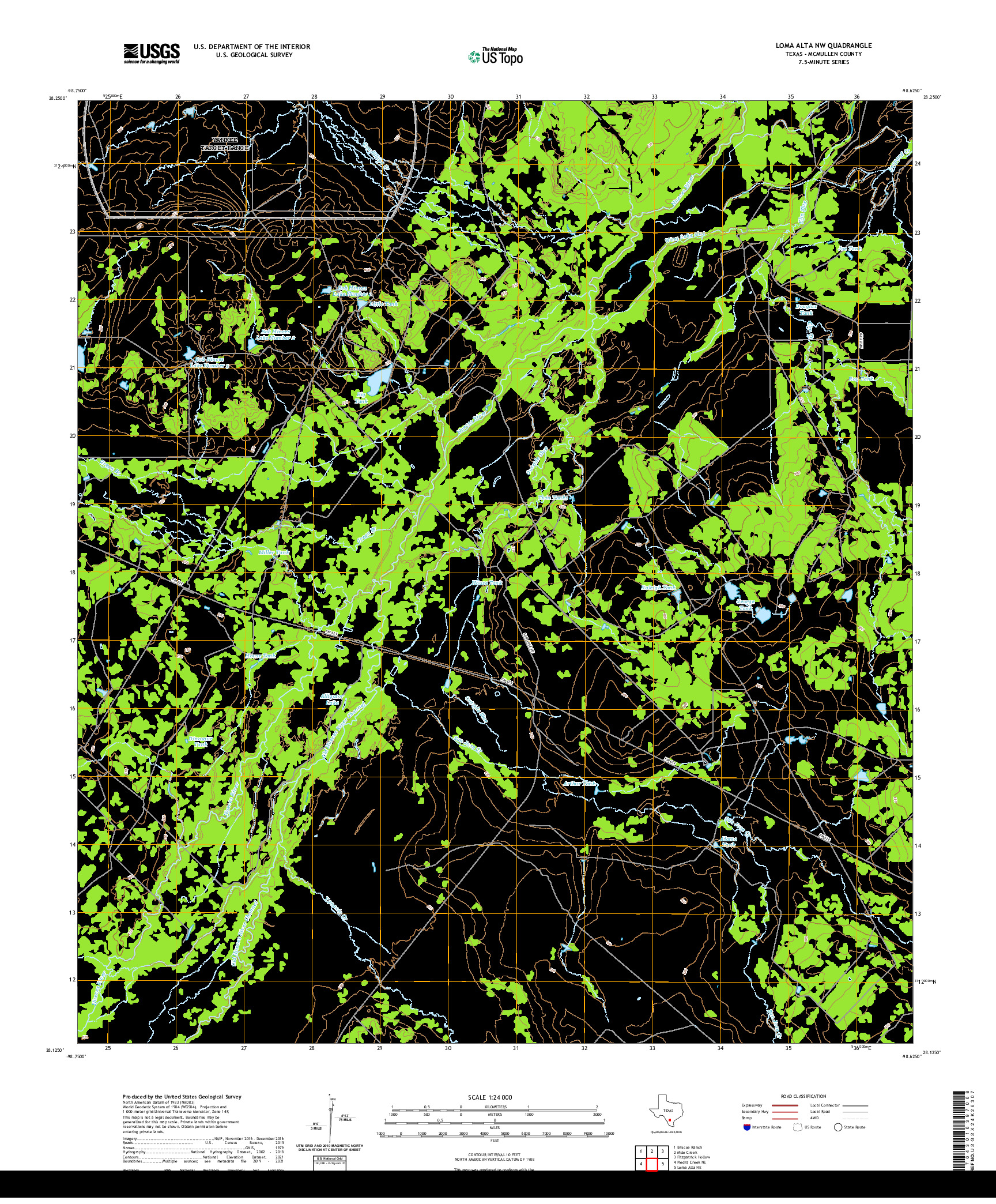 US TOPO 7.5-MINUTE MAP FOR LOMA ALTA NW, TX