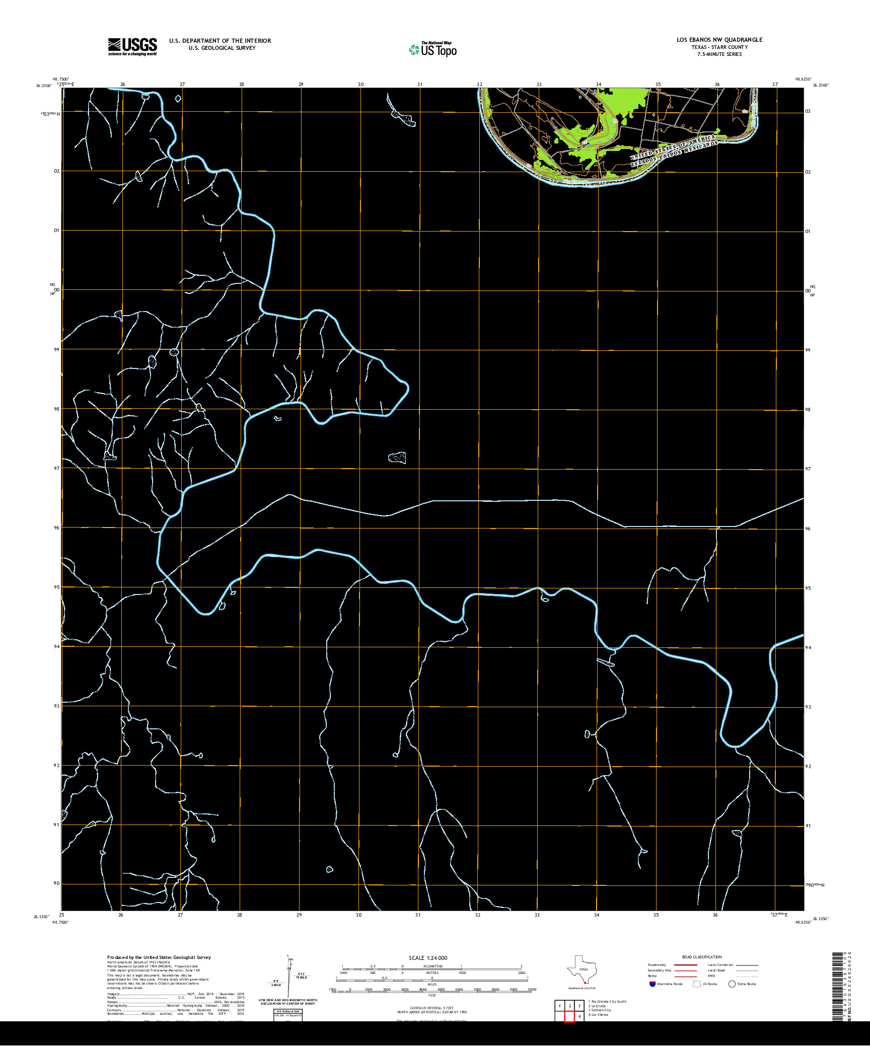 US TOPO 7.5-MINUTE MAP FOR LOS EBANOS NW, TX,TAM