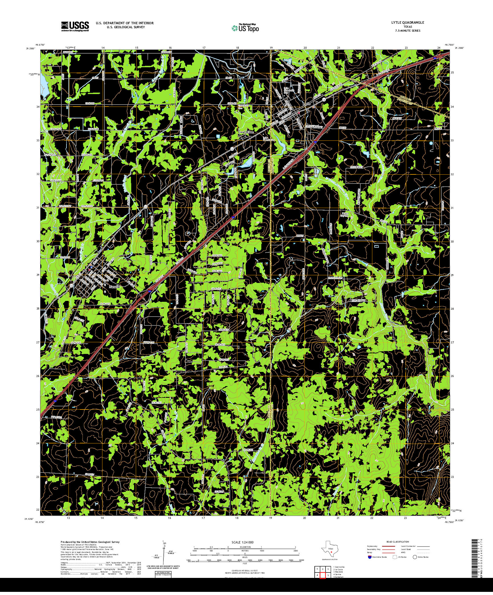 US TOPO 7.5-MINUTE MAP FOR LYTLE, TX