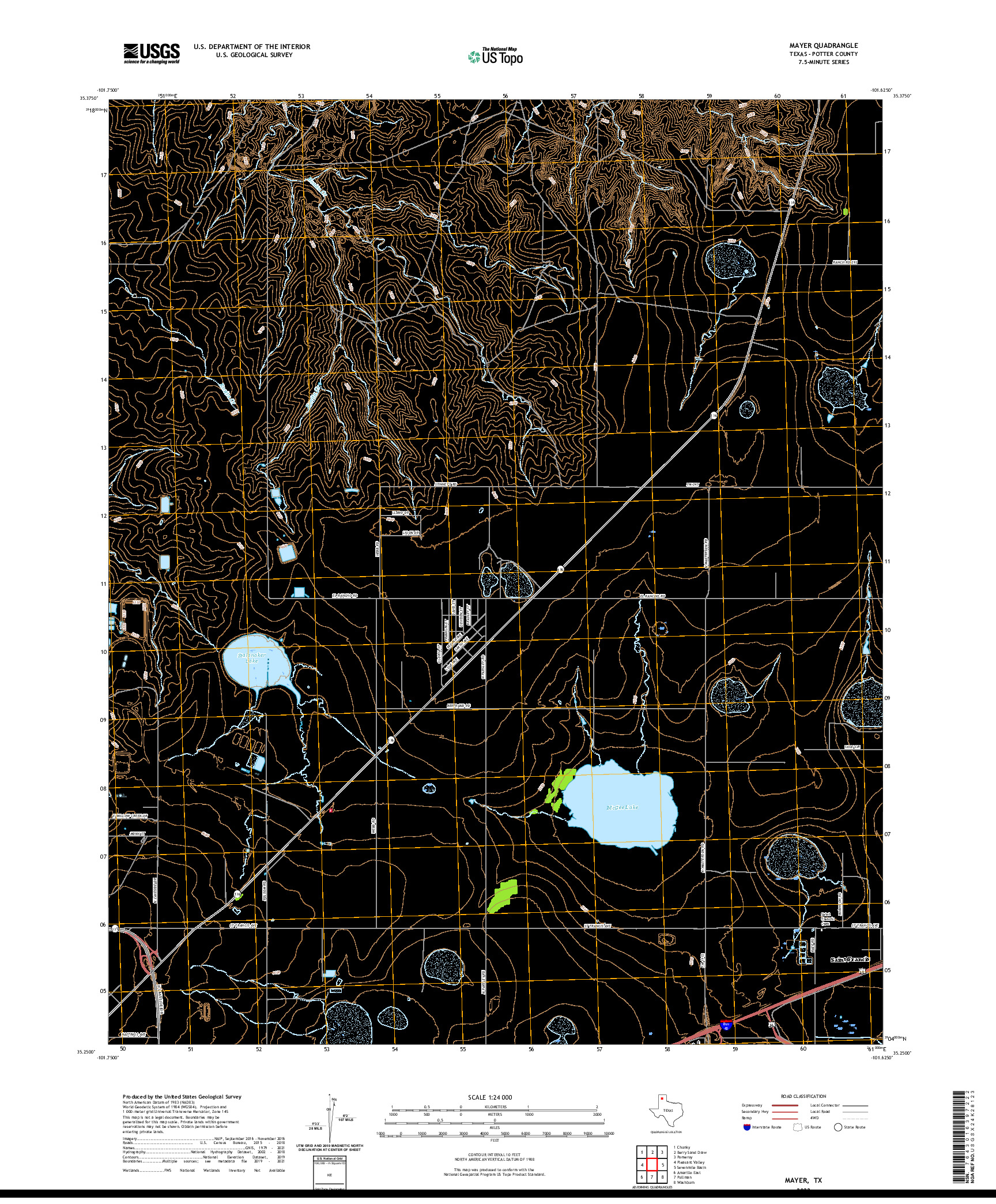 US TOPO 7.5-MINUTE MAP FOR MAYER, TX