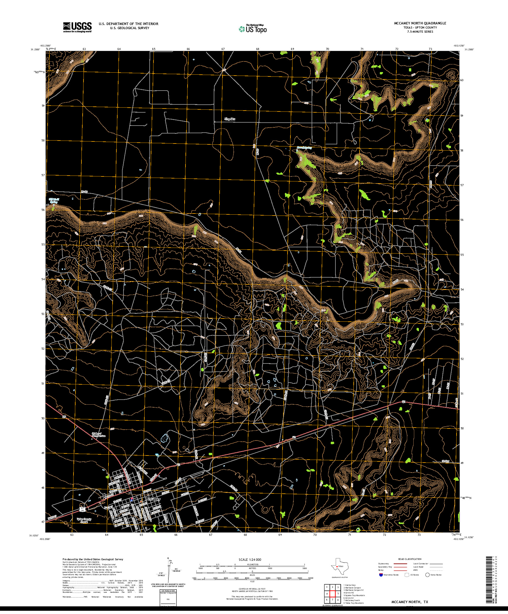 US TOPO 7.5-MINUTE MAP FOR MCCAMEY NORTH, TX