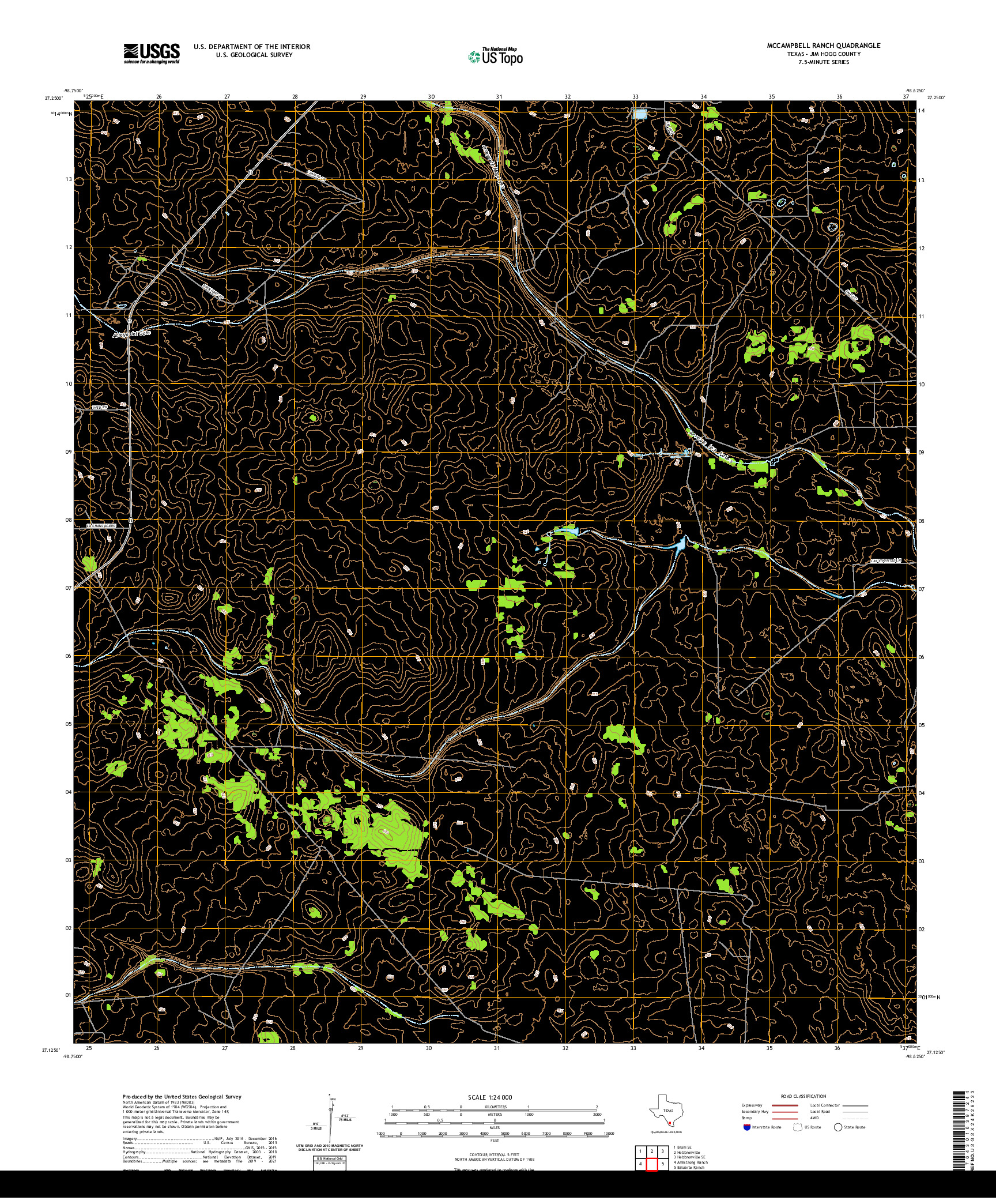 US TOPO 7.5-MINUTE MAP FOR MCCAMPBELL RANCH, TX