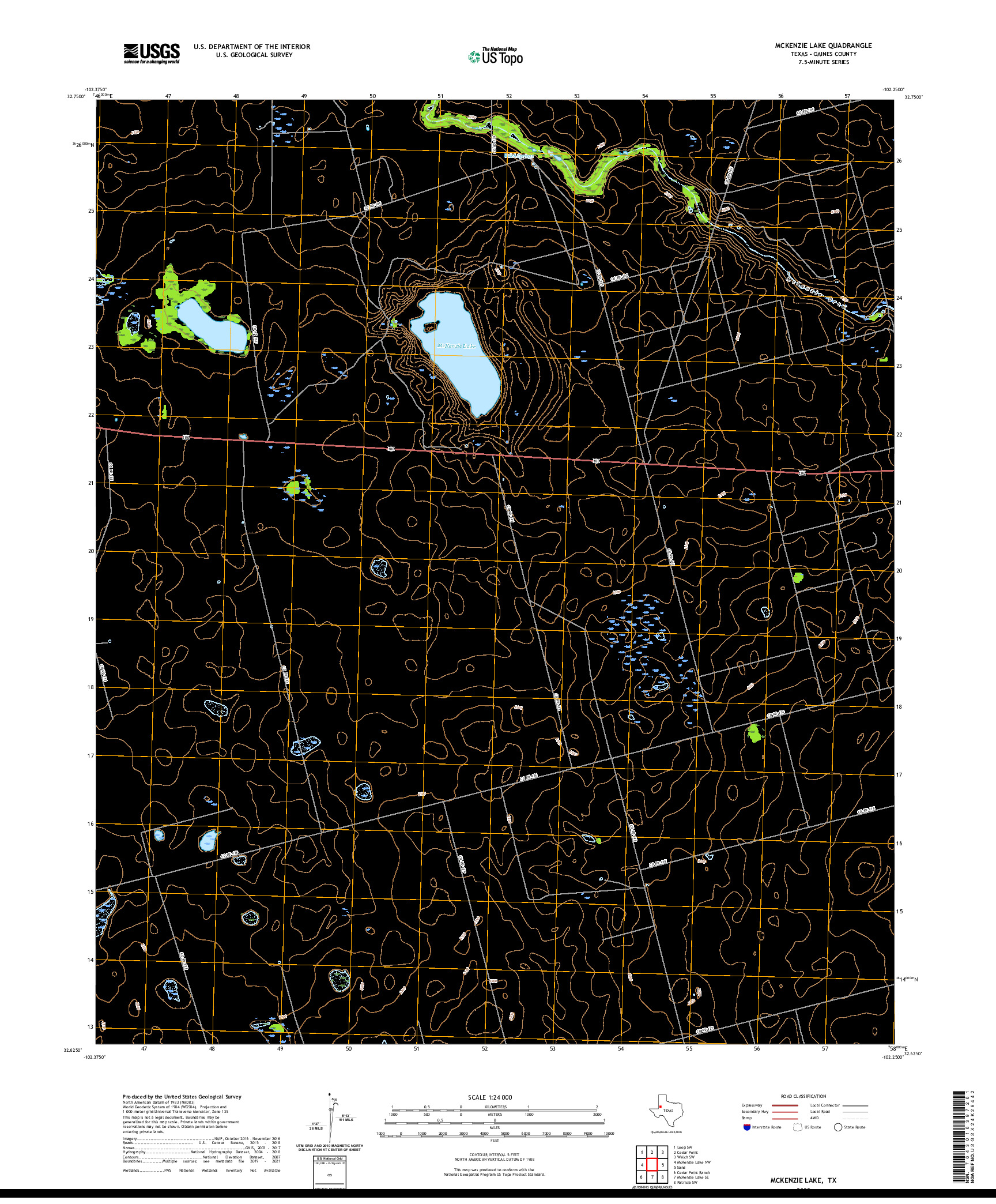 US TOPO 7.5-MINUTE MAP FOR MCKENZIE LAKE, TX