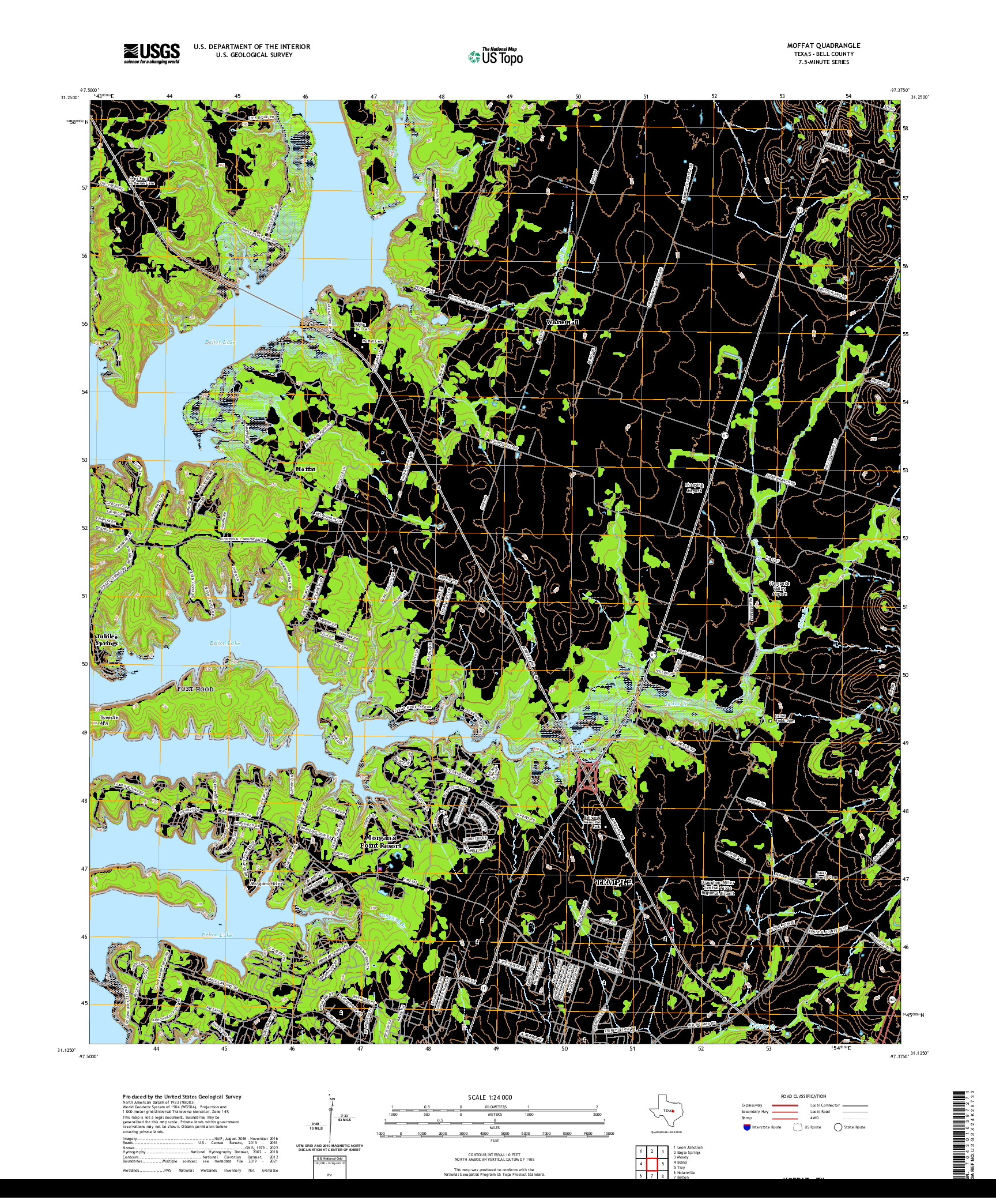 US TOPO 7.5-MINUTE MAP FOR MOFFAT, TX