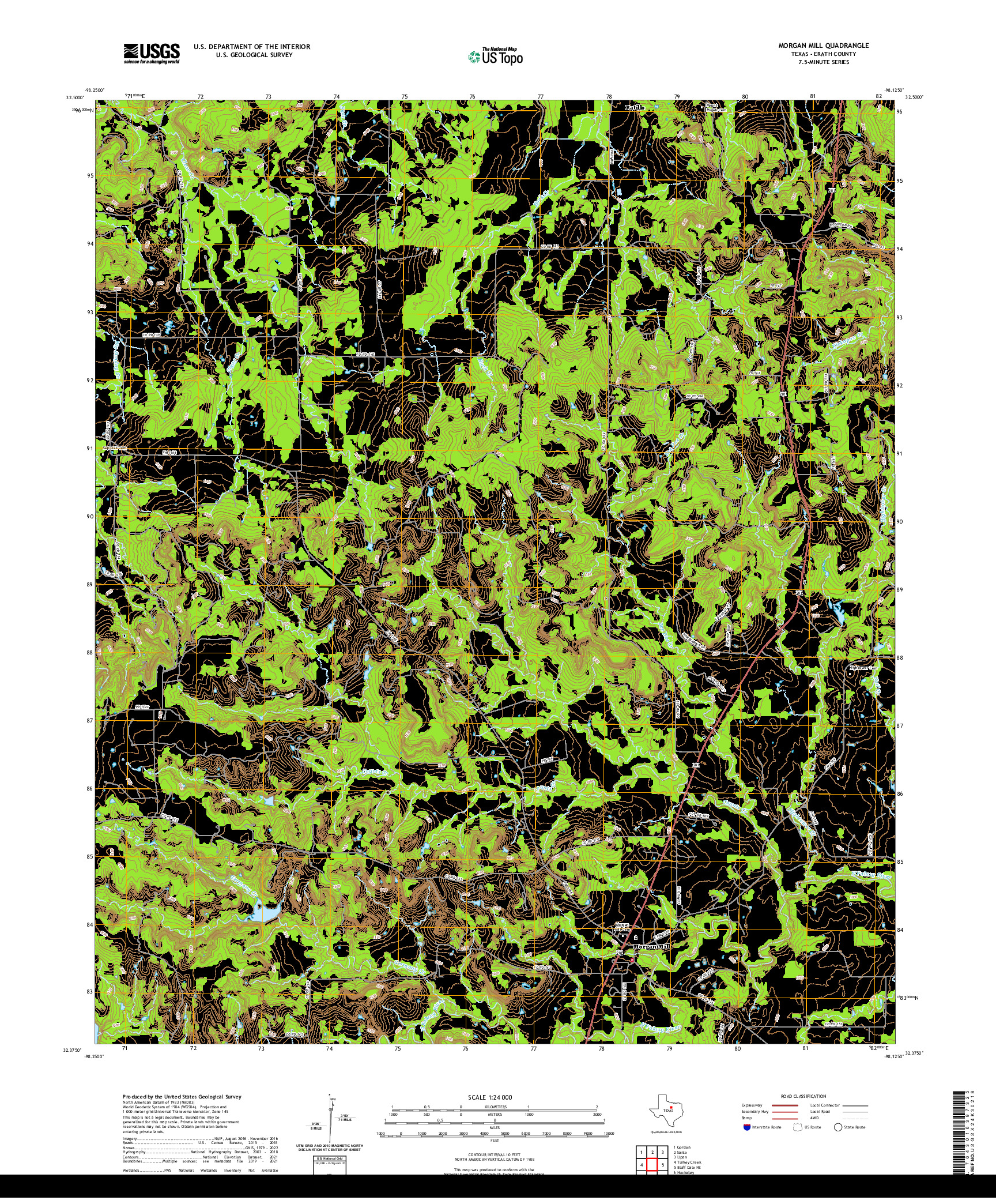 US TOPO 7.5-MINUTE MAP FOR MORGAN MILL, TX