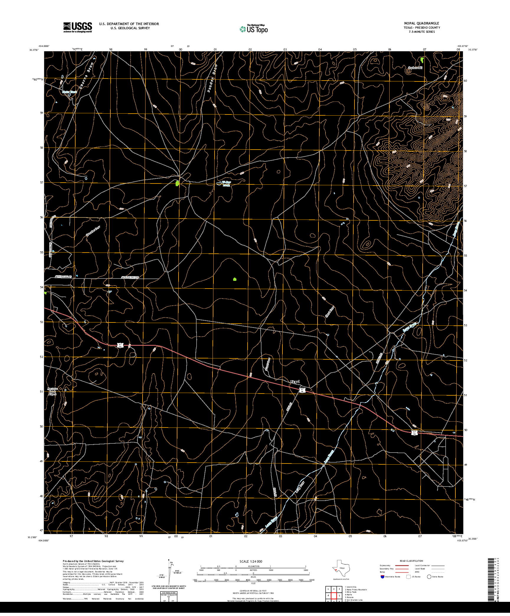 US TOPO 7.5-MINUTE MAP FOR NOPAL, TX