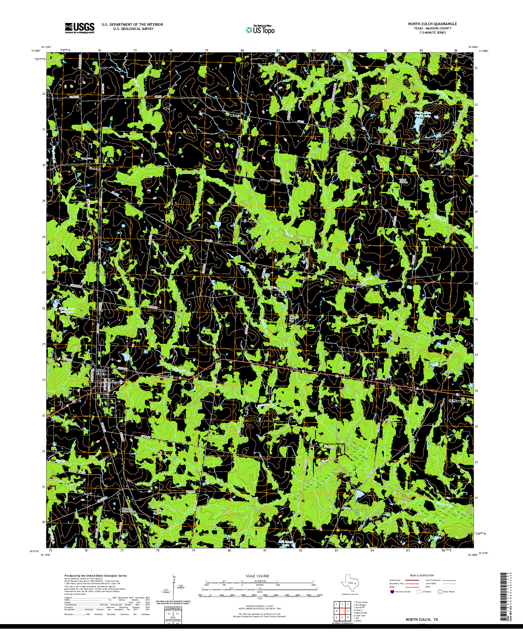 US TOPO 7.5-MINUTE MAP FOR NORTH ZULCH, TX