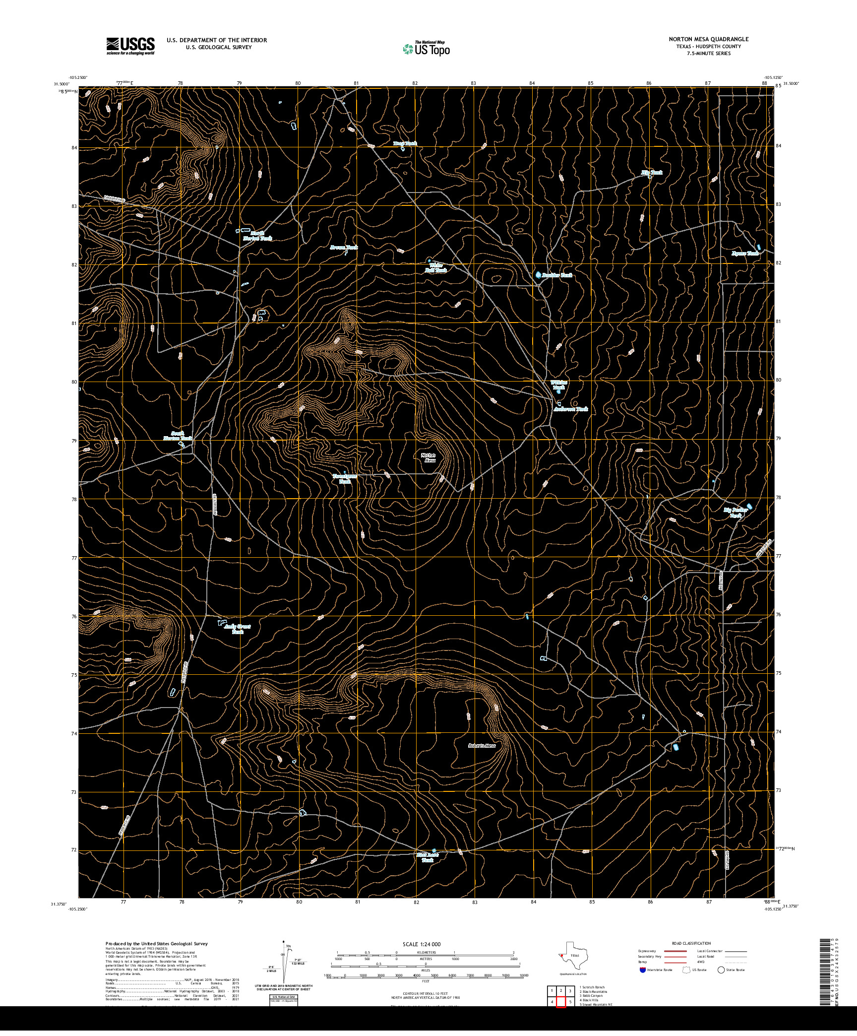 US TOPO 7.5-MINUTE MAP FOR NORTON MESA, TX