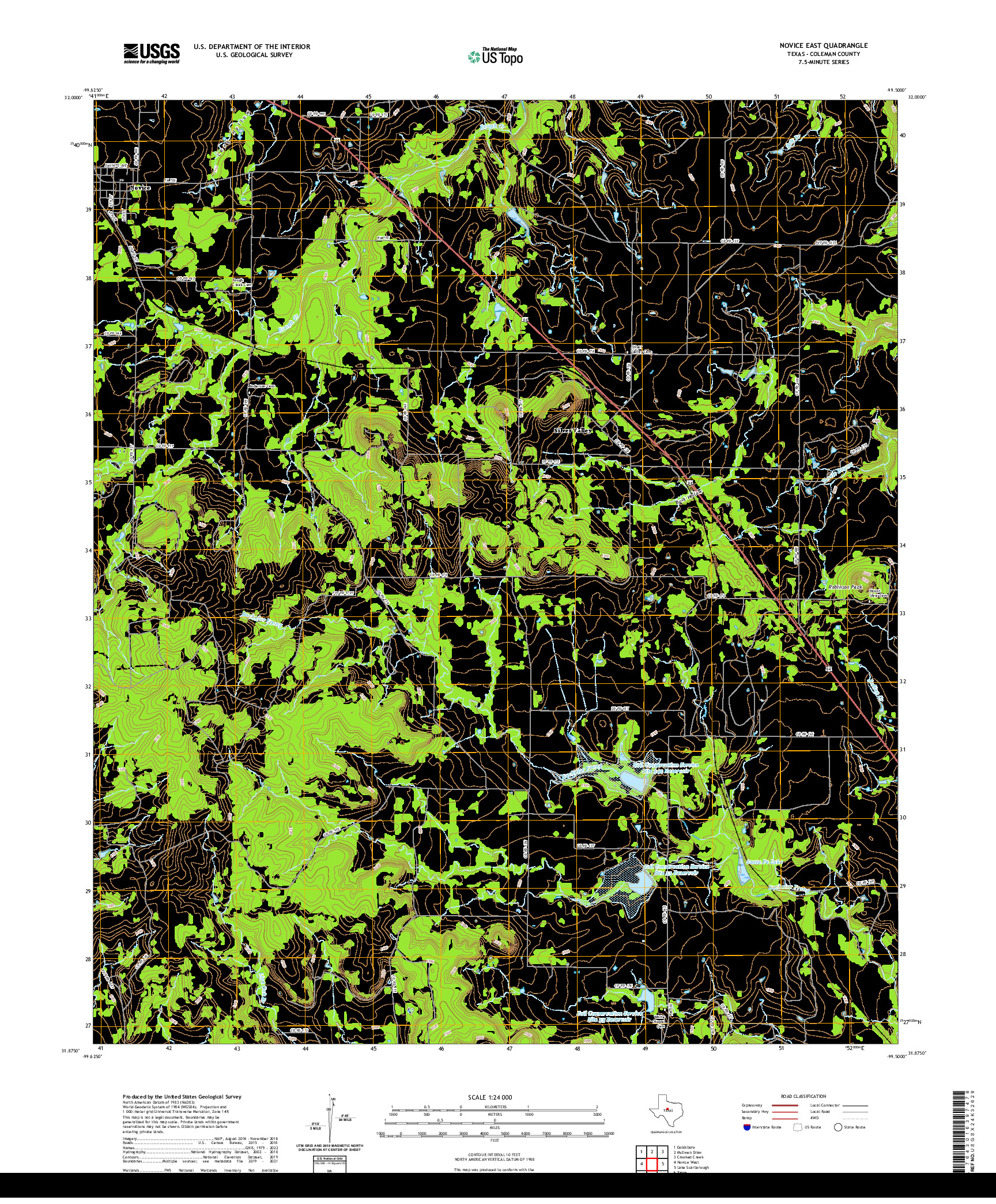 US TOPO 7.5-MINUTE MAP FOR NOVICE EAST, TX