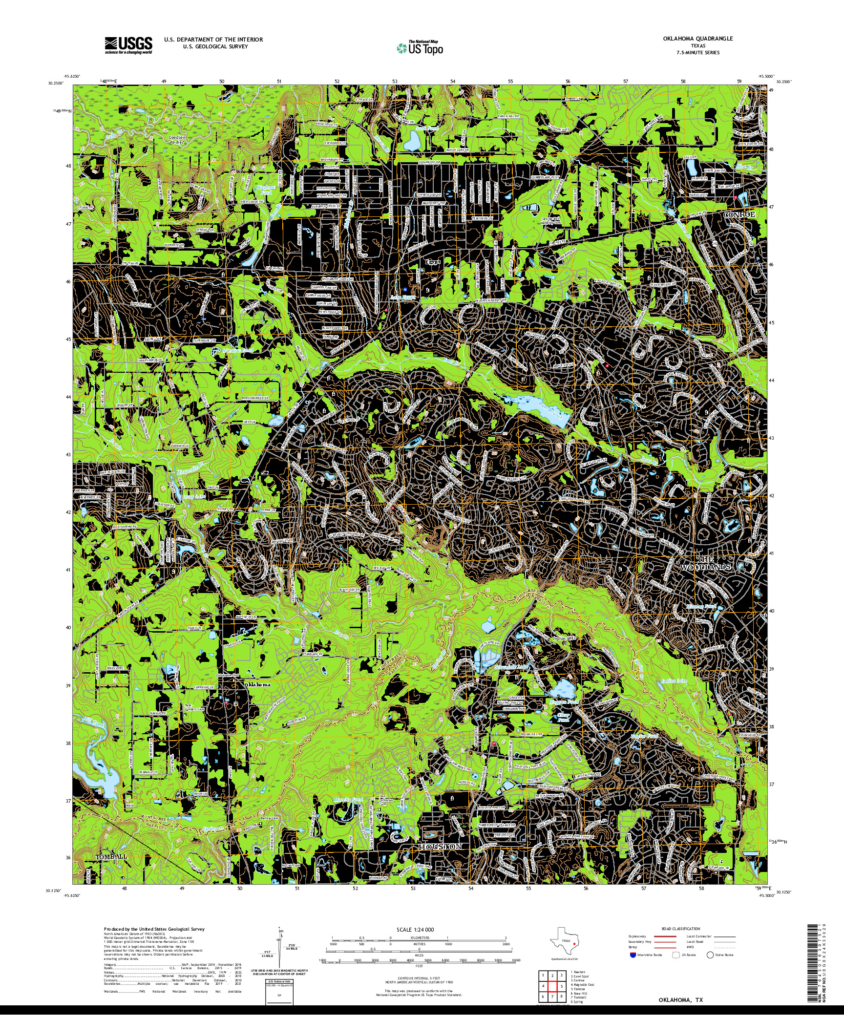 US TOPO 7.5-MINUTE MAP FOR OKLAHOMA, TX