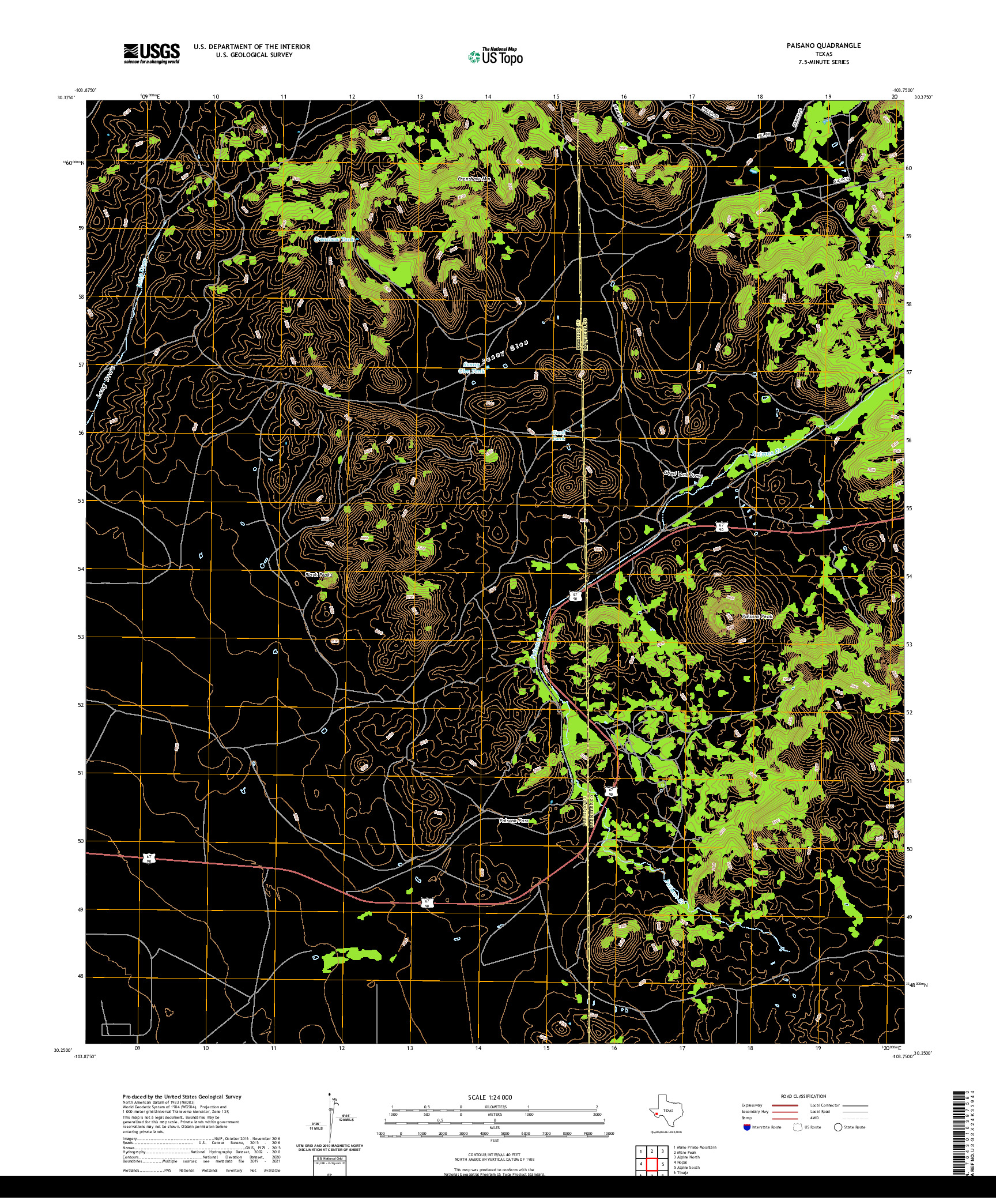 US TOPO 7.5-MINUTE MAP FOR PAISANO, TX