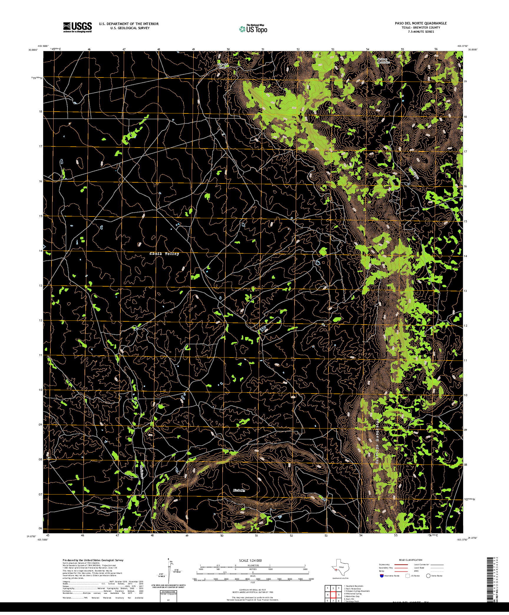 US TOPO 7.5-MINUTE MAP FOR PASO DEL NORTE, TX