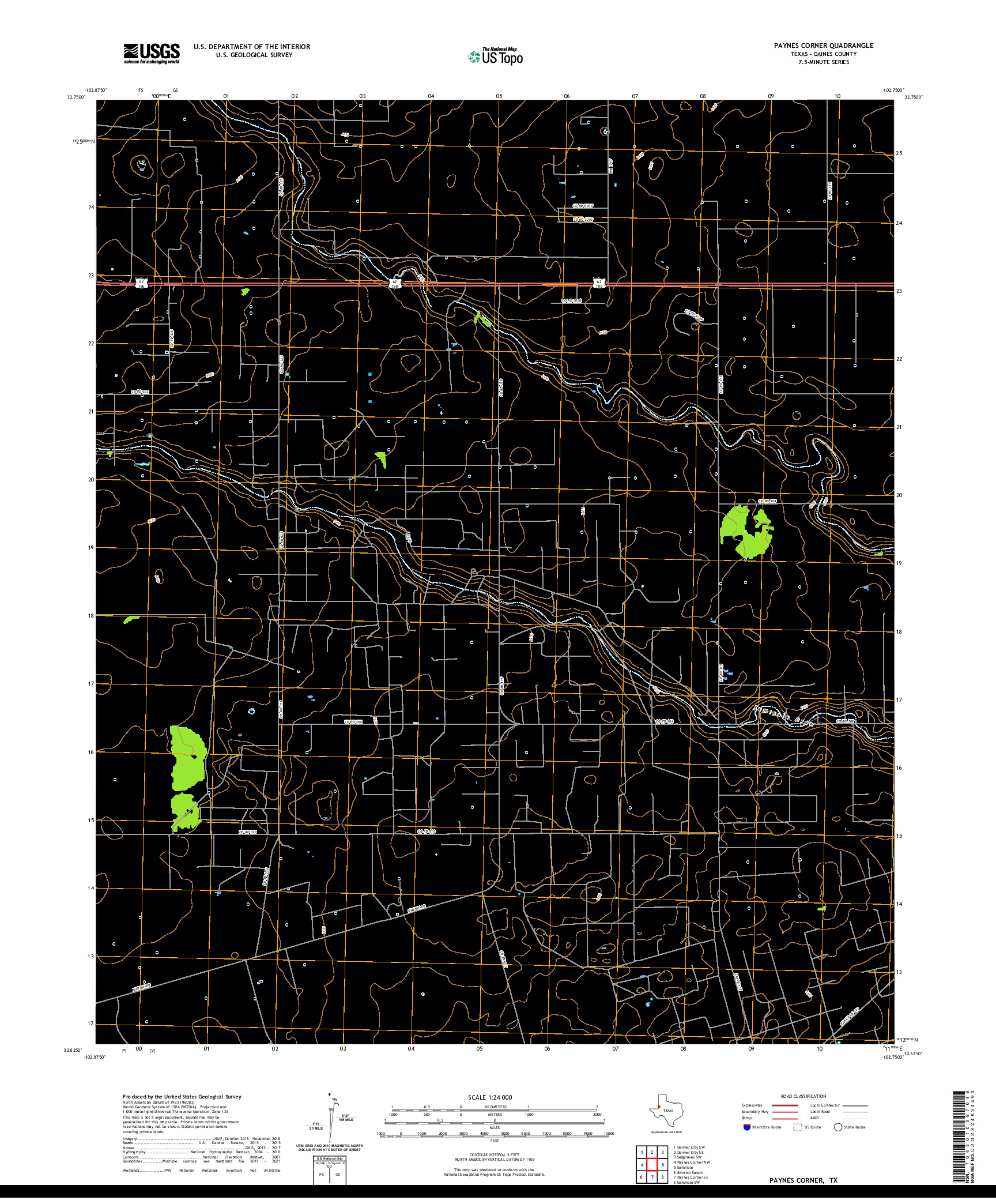 US TOPO 7.5-MINUTE MAP FOR PAYNES CORNER, TX