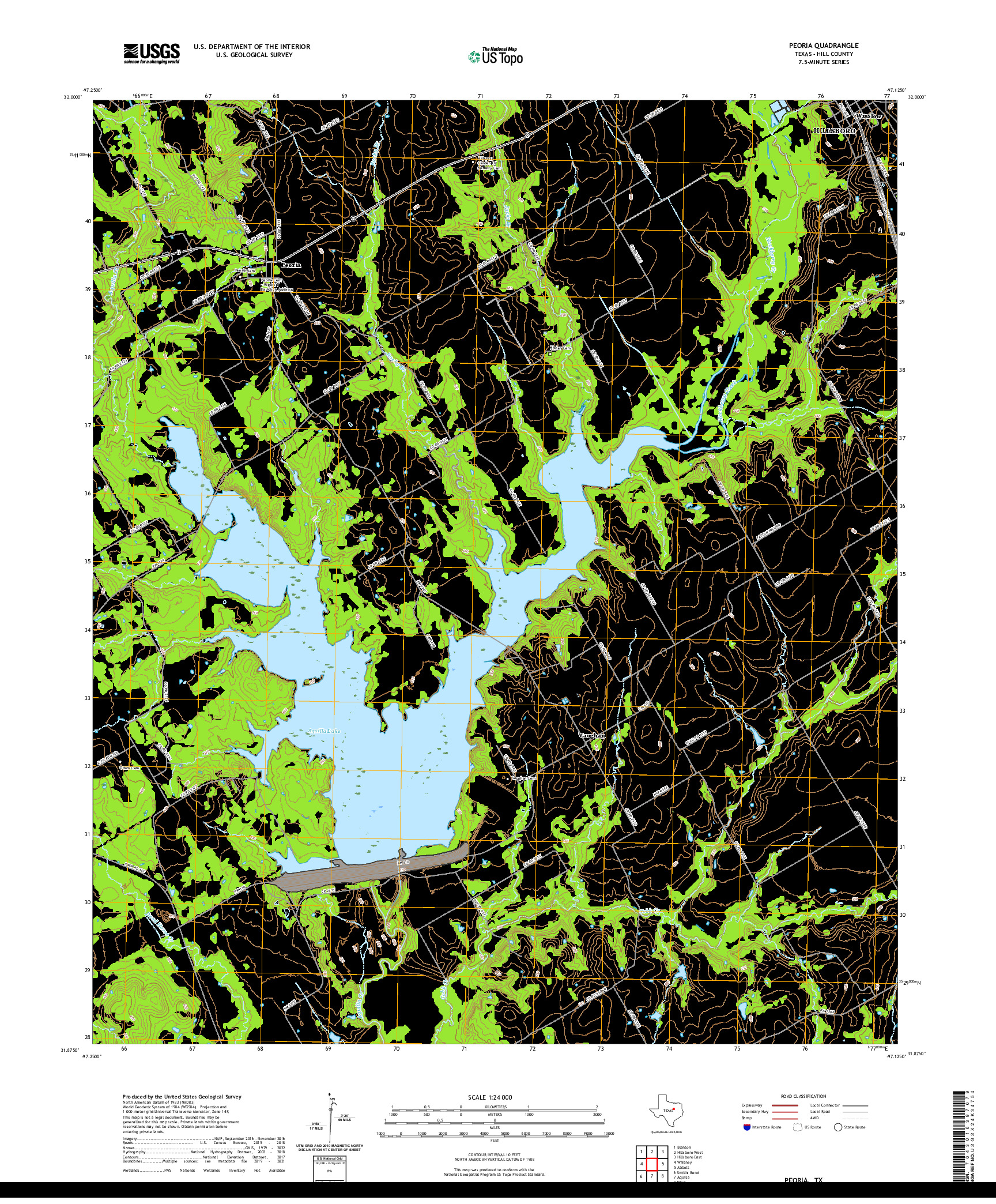 US TOPO 7.5-MINUTE MAP FOR PEORIA, TX