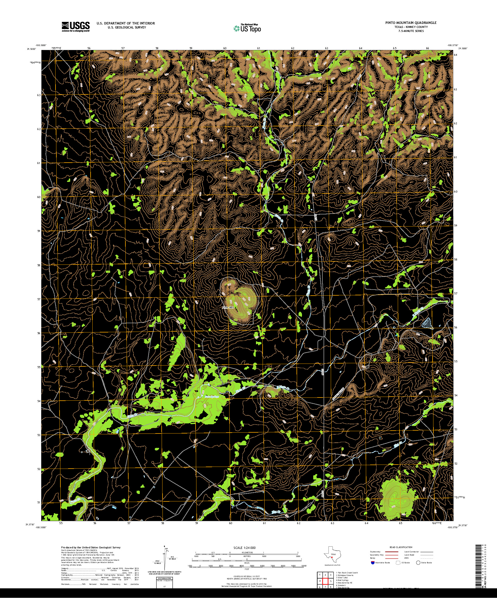 US TOPO 7.5-MINUTE MAP FOR PINTO MOUNTAIN, TX