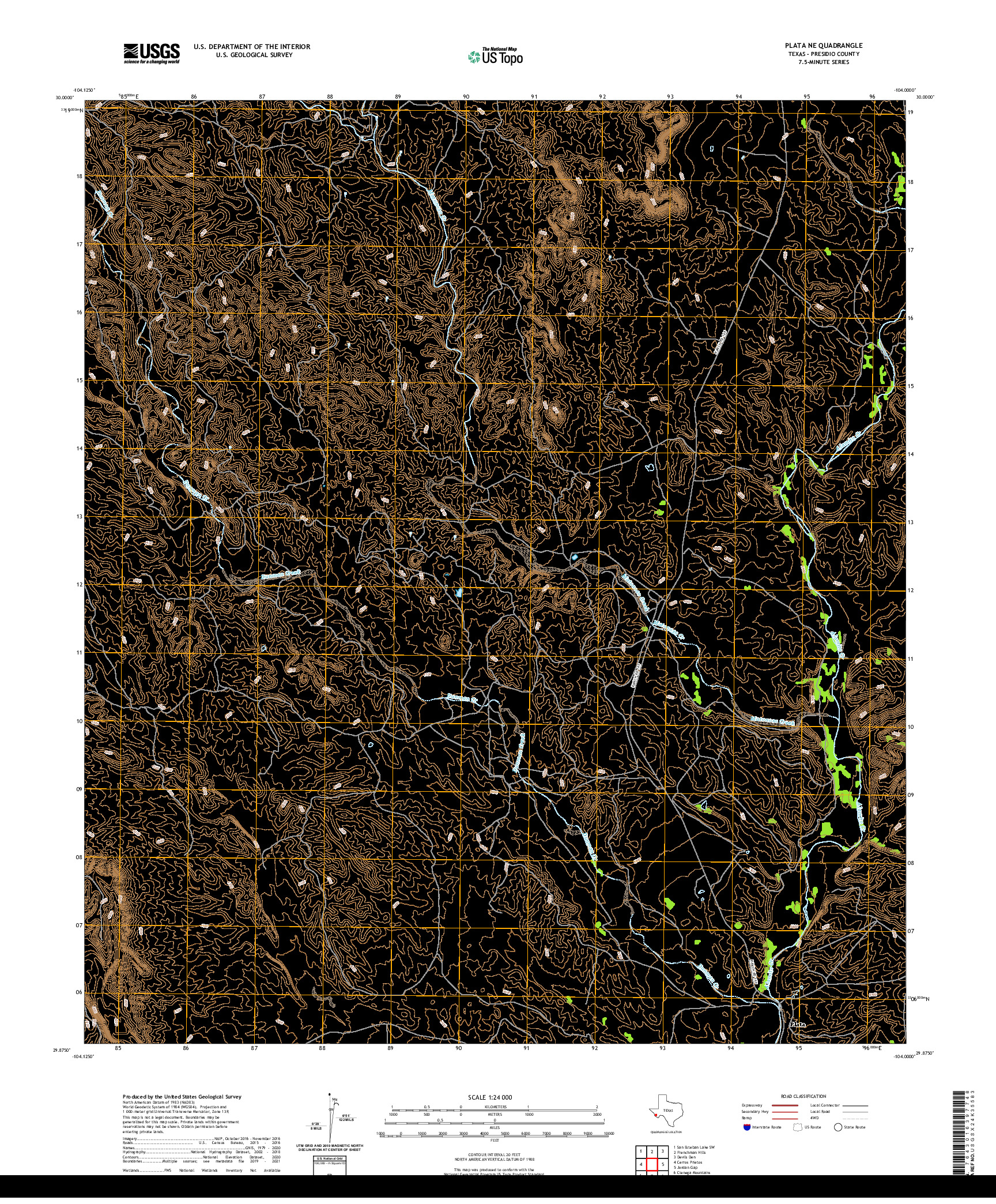 US TOPO 7.5-MINUTE MAP FOR PLATA NE, TX