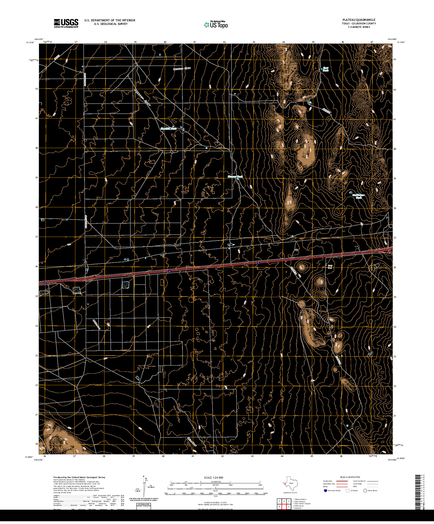 US TOPO 7.5-MINUTE MAP FOR PLATEAU, TX