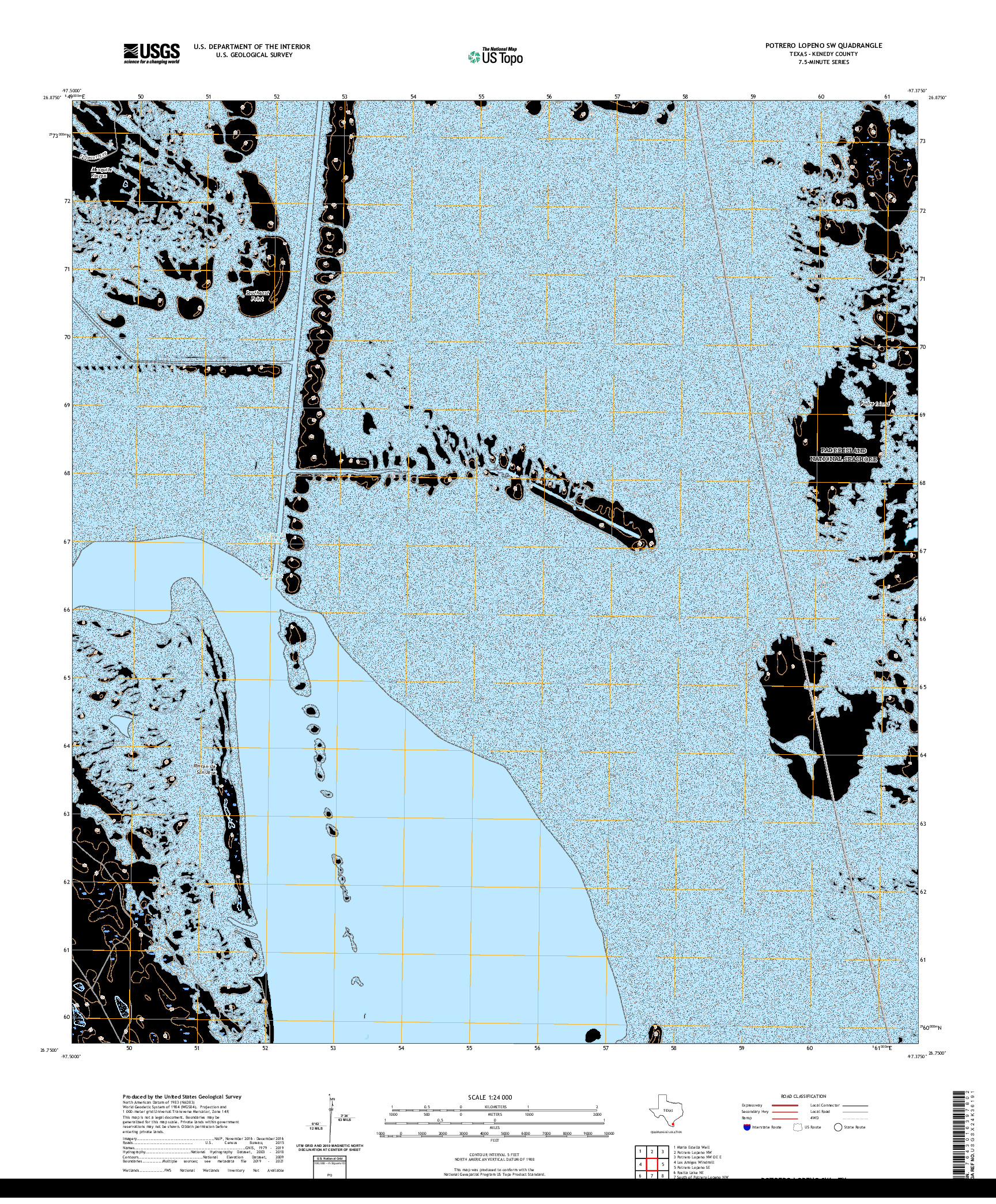 US TOPO 7.5-MINUTE MAP FOR POTRERO LOPENO SW, TX