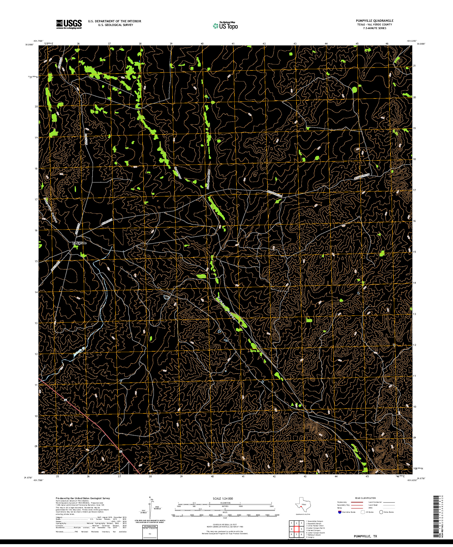 US TOPO 7.5-MINUTE MAP FOR PUMPVILLE, TX