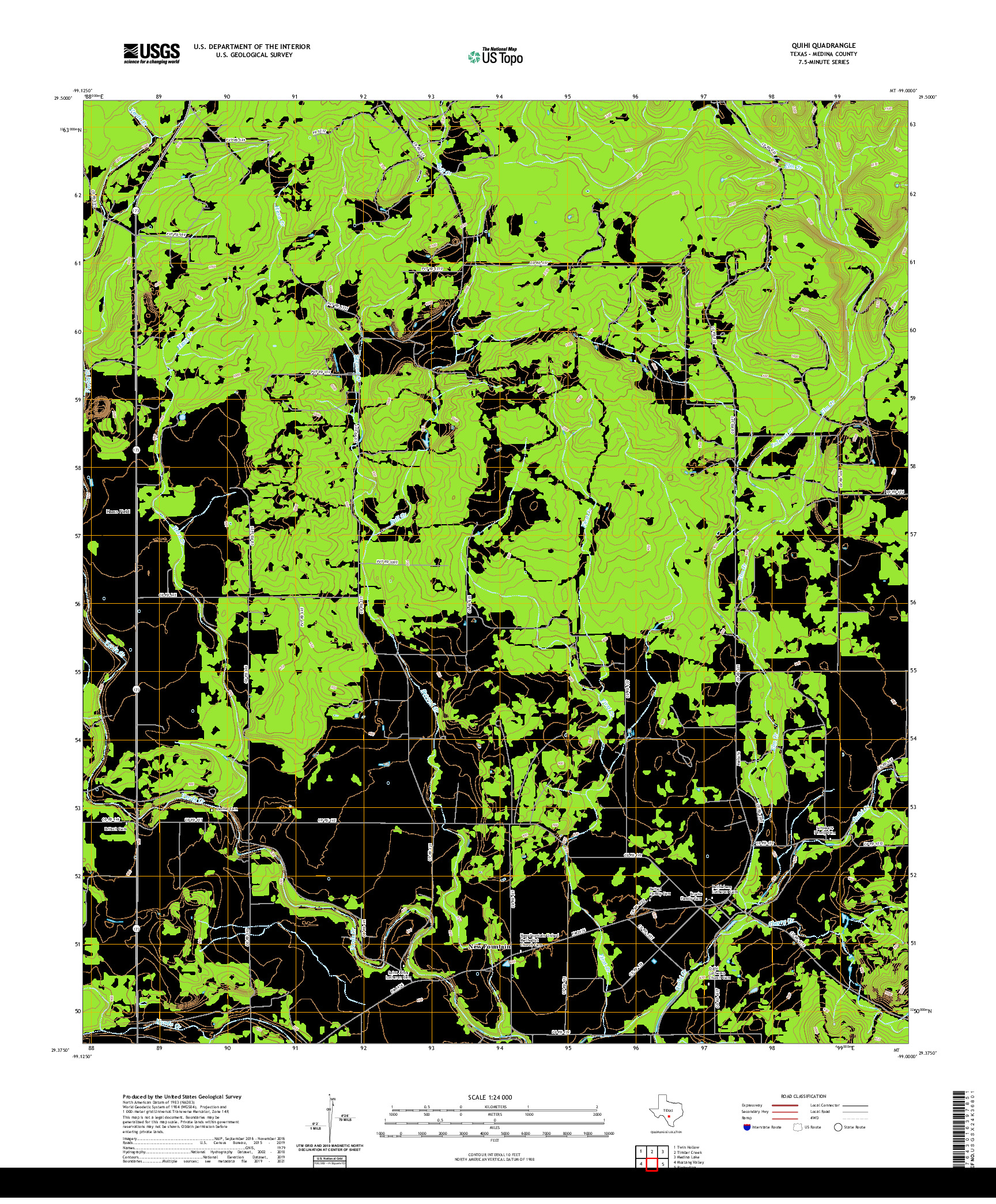 US TOPO 7.5-MINUTE MAP FOR QUIHI, TX