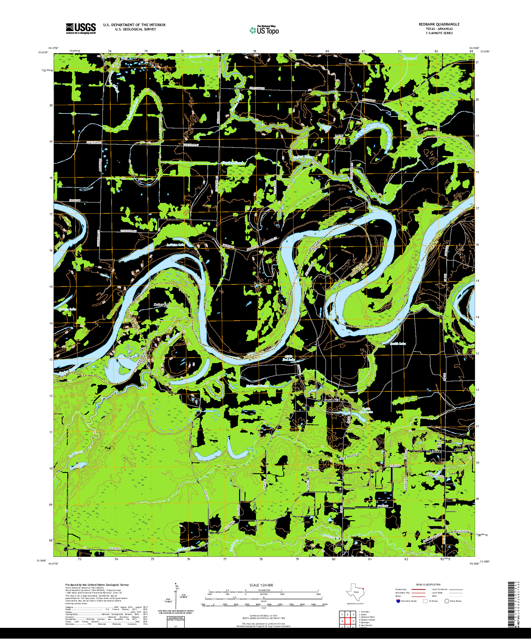 US TOPO 7.5-MINUTE MAP FOR REDBANK, TX,AR