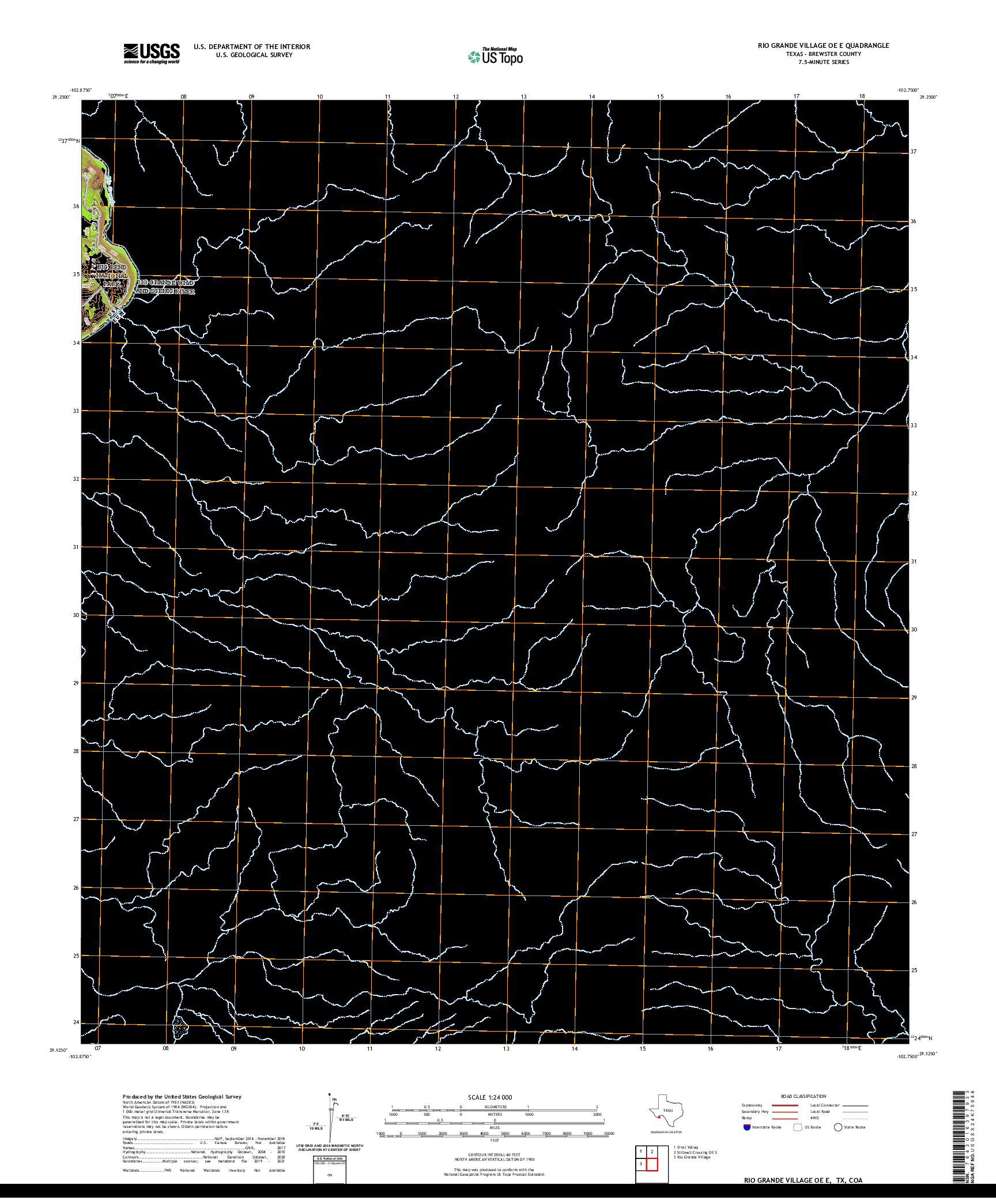 US TOPO 7.5-MINUTE MAP FOR RIO GRANDE VILLAGE OE E, TX,COA