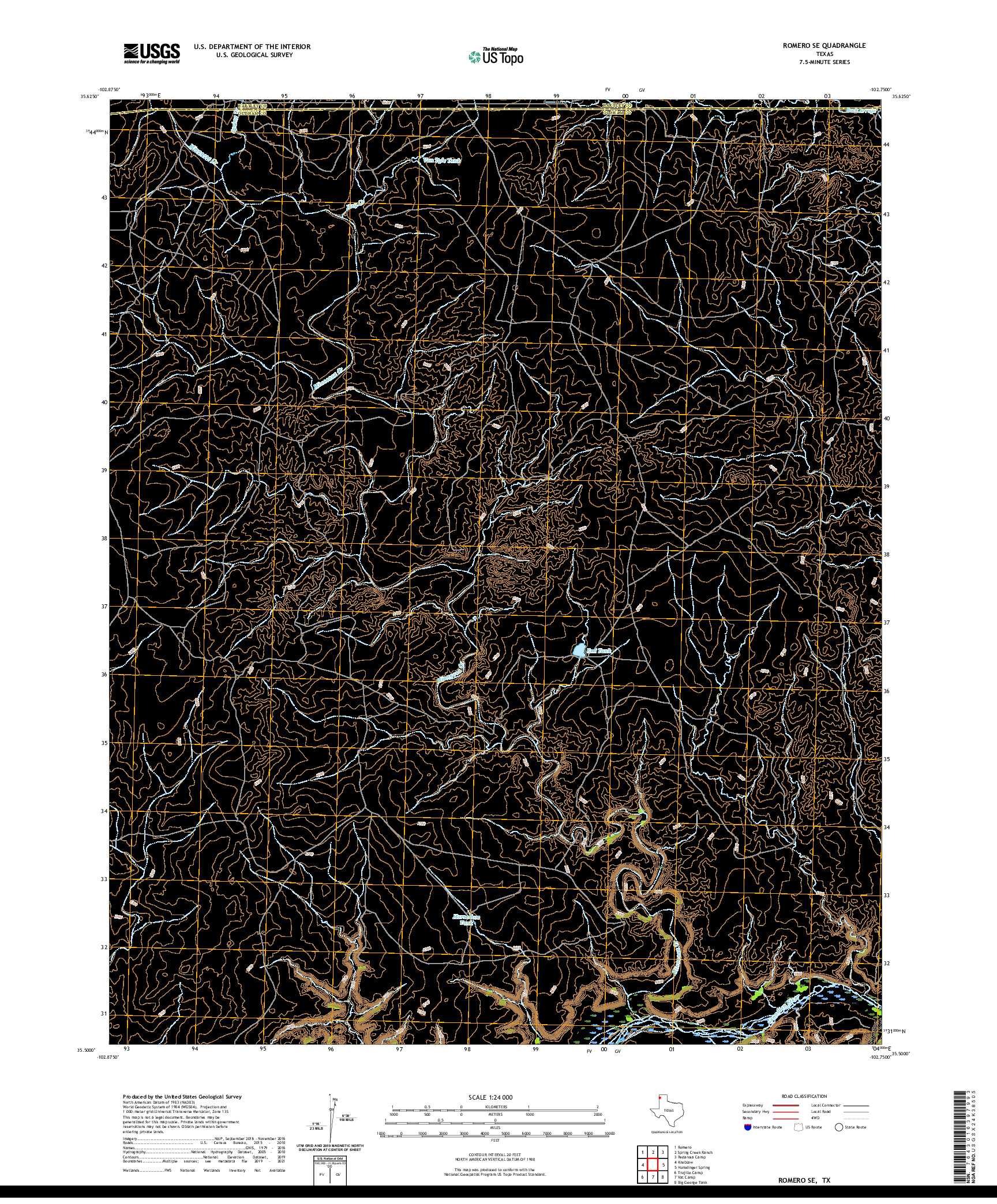 US TOPO 7.5-MINUTE MAP FOR ROMERO SE, TX